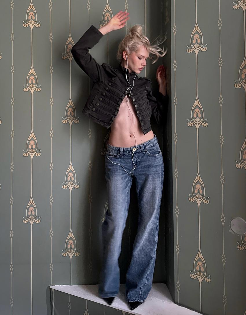 Blouson boutons-Gris foncé