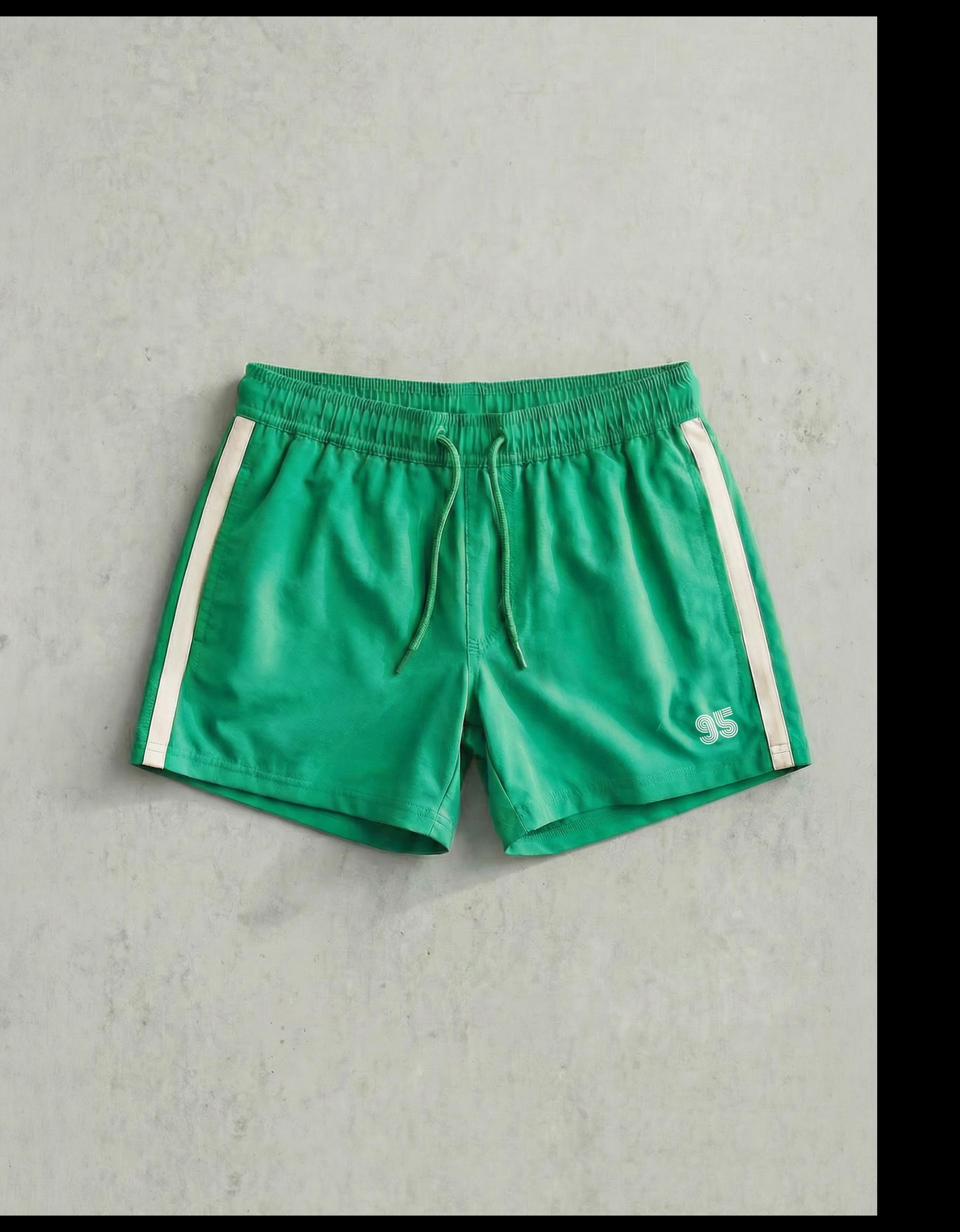 Retro short swim shorts — Green
