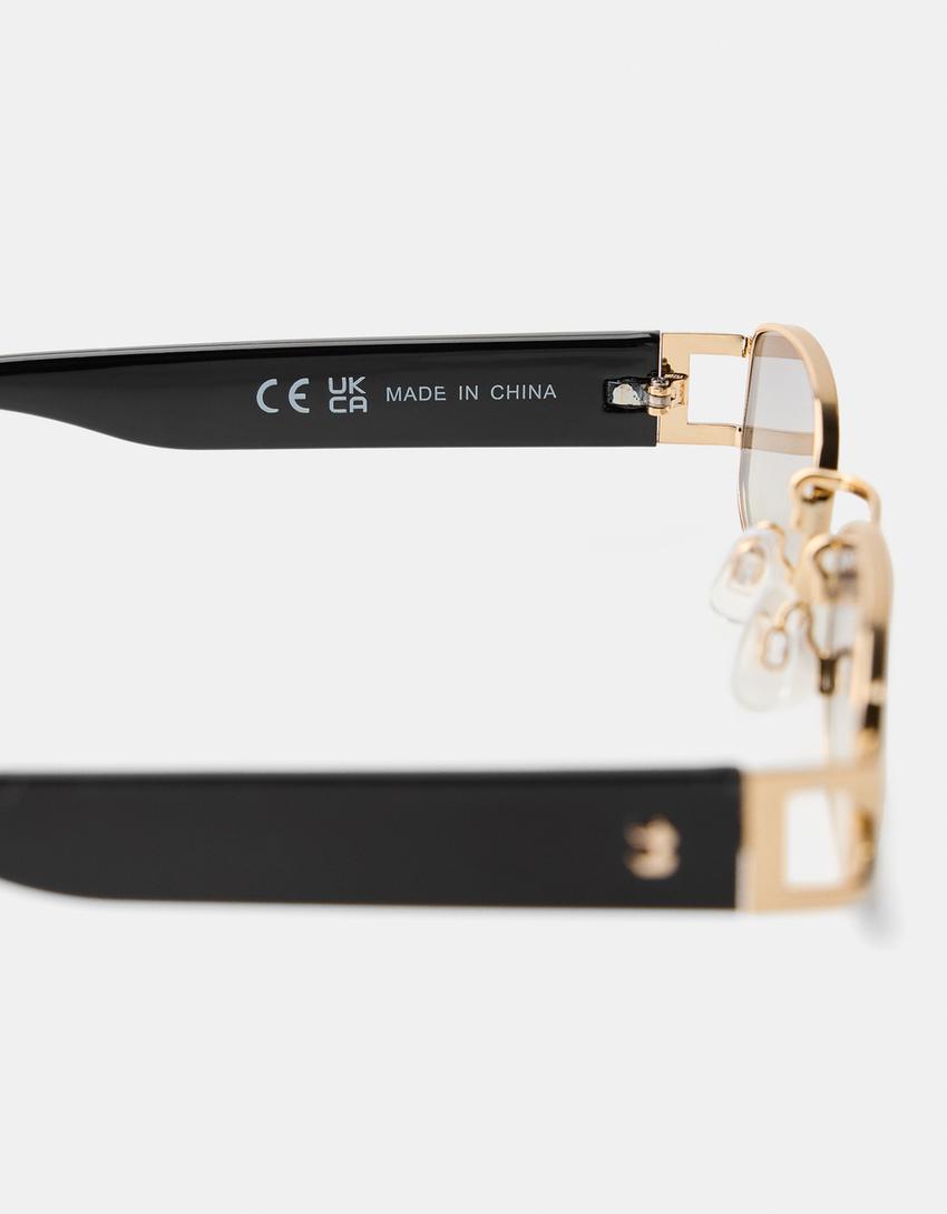 Lunettes de soleil en métal-Noir-5