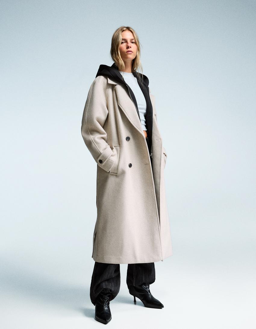 Abrigo trench soft cinturón-Arena