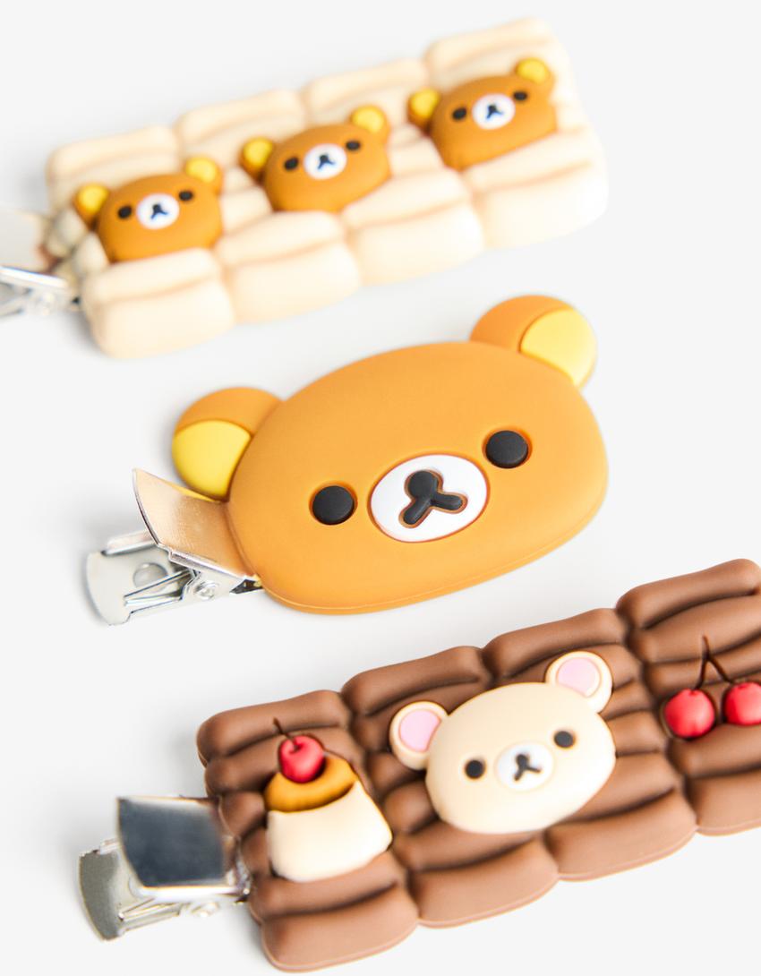 3er-Pack Rilakkuma-Klammern-Braun