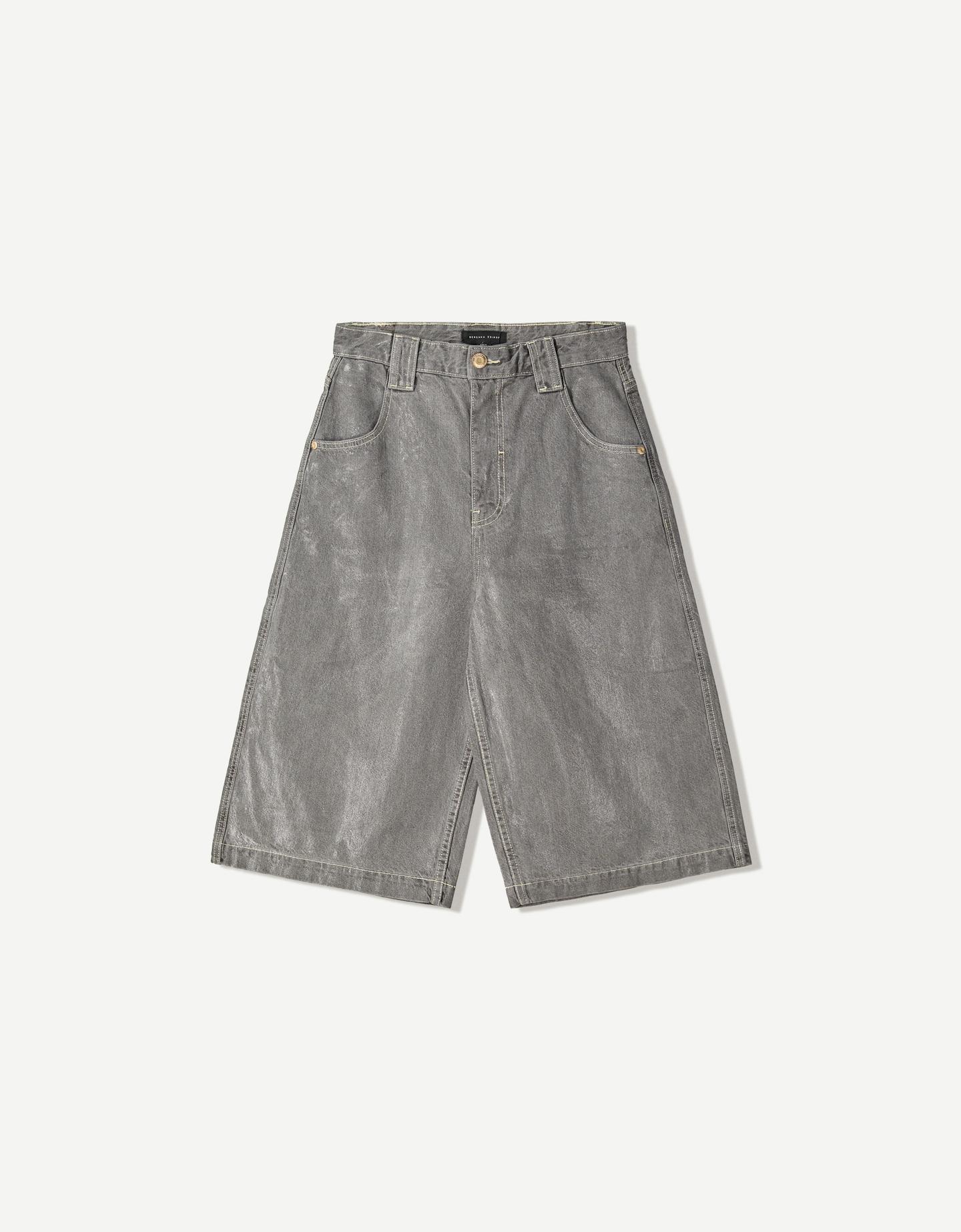 Bershka Bermuda Jort Denim Mujer 34 Gris Oscuro