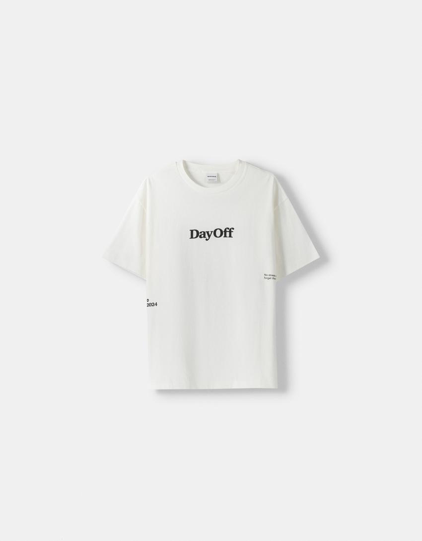 T-shirt manga curta boxy fit estampado-Gelo-4