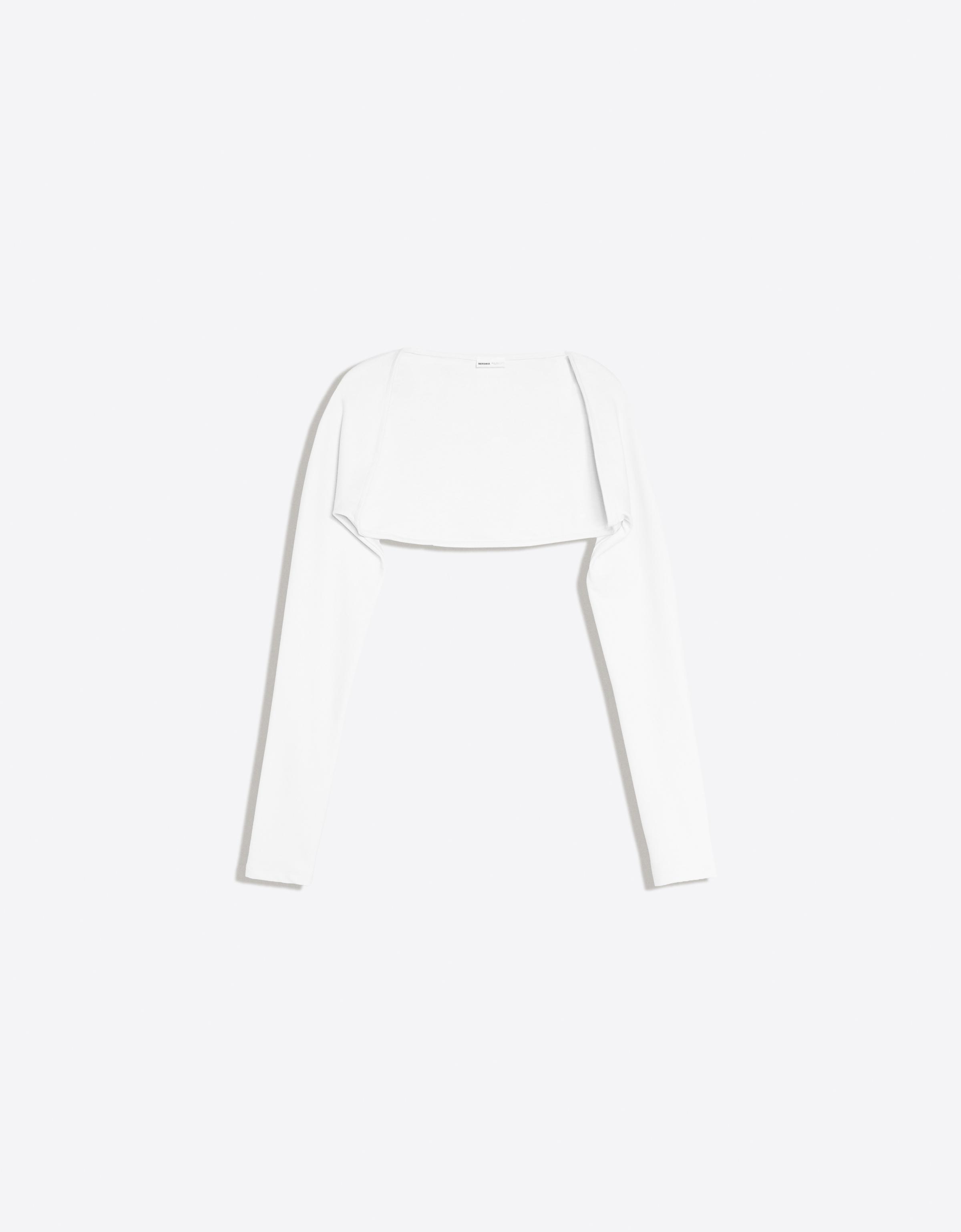 Long-sleeved bolero jumper jacket — Off white