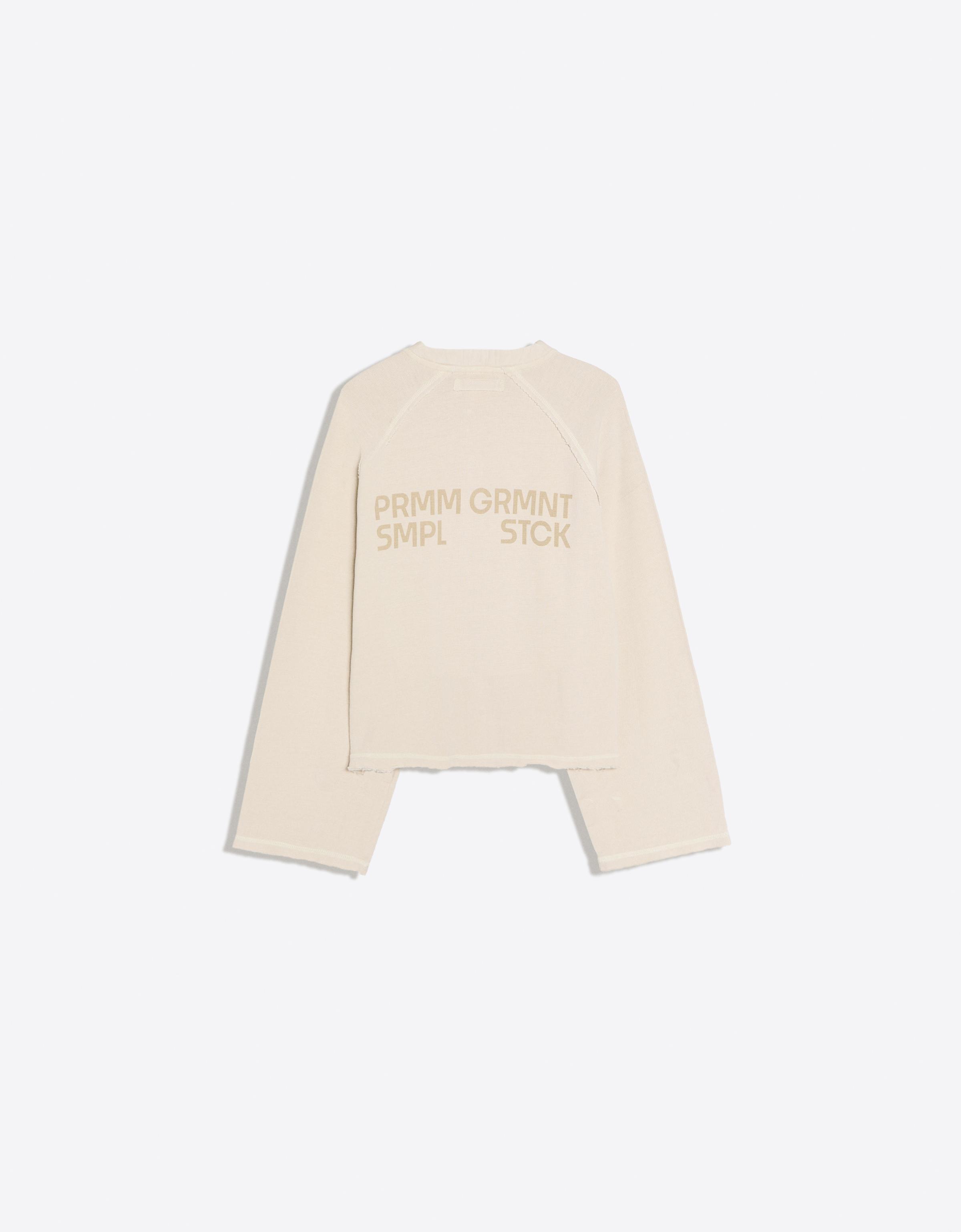 Long sleeve henley print T-shirt — Sand