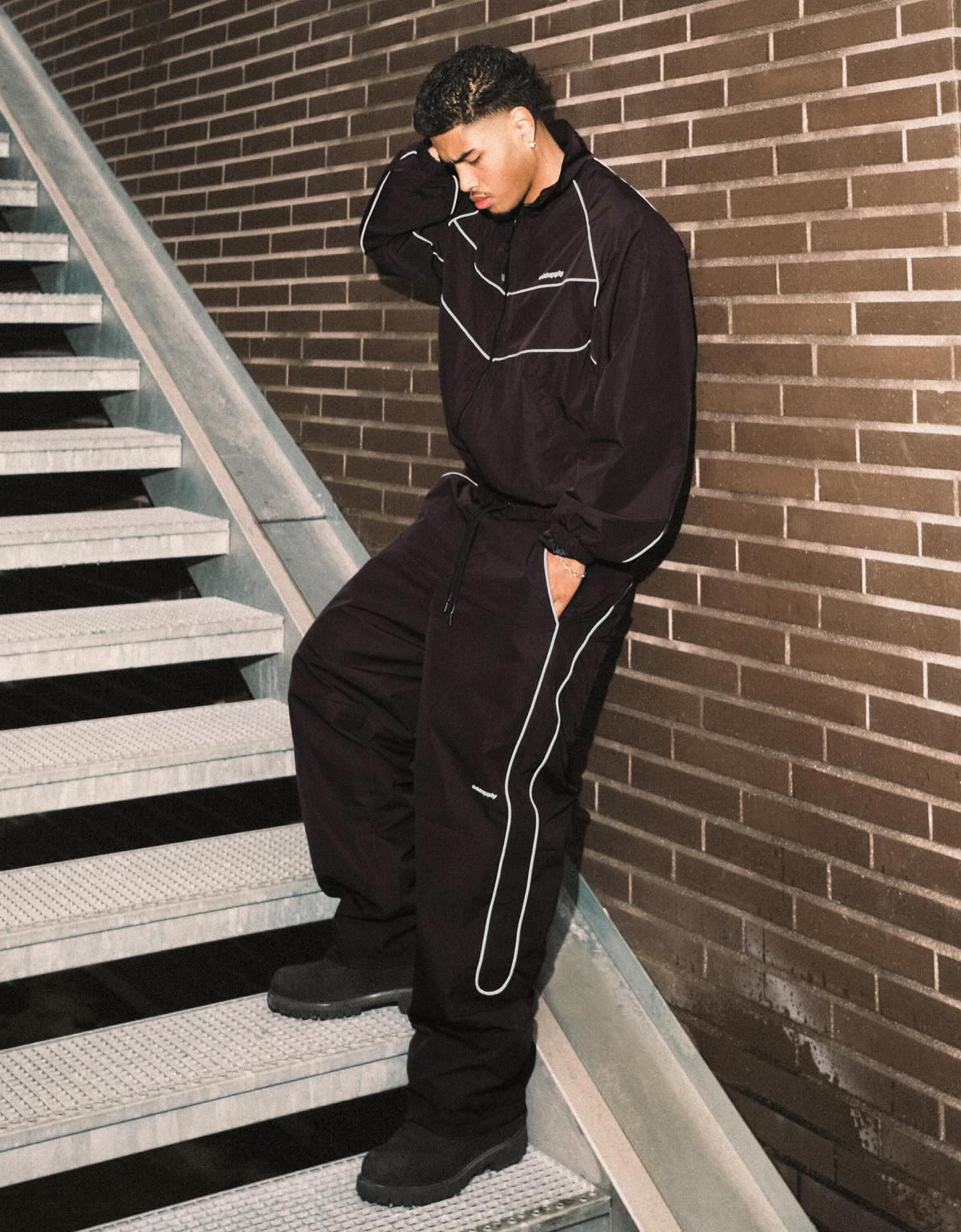 Süper baggy fit teknik pantolon - Görsel 82