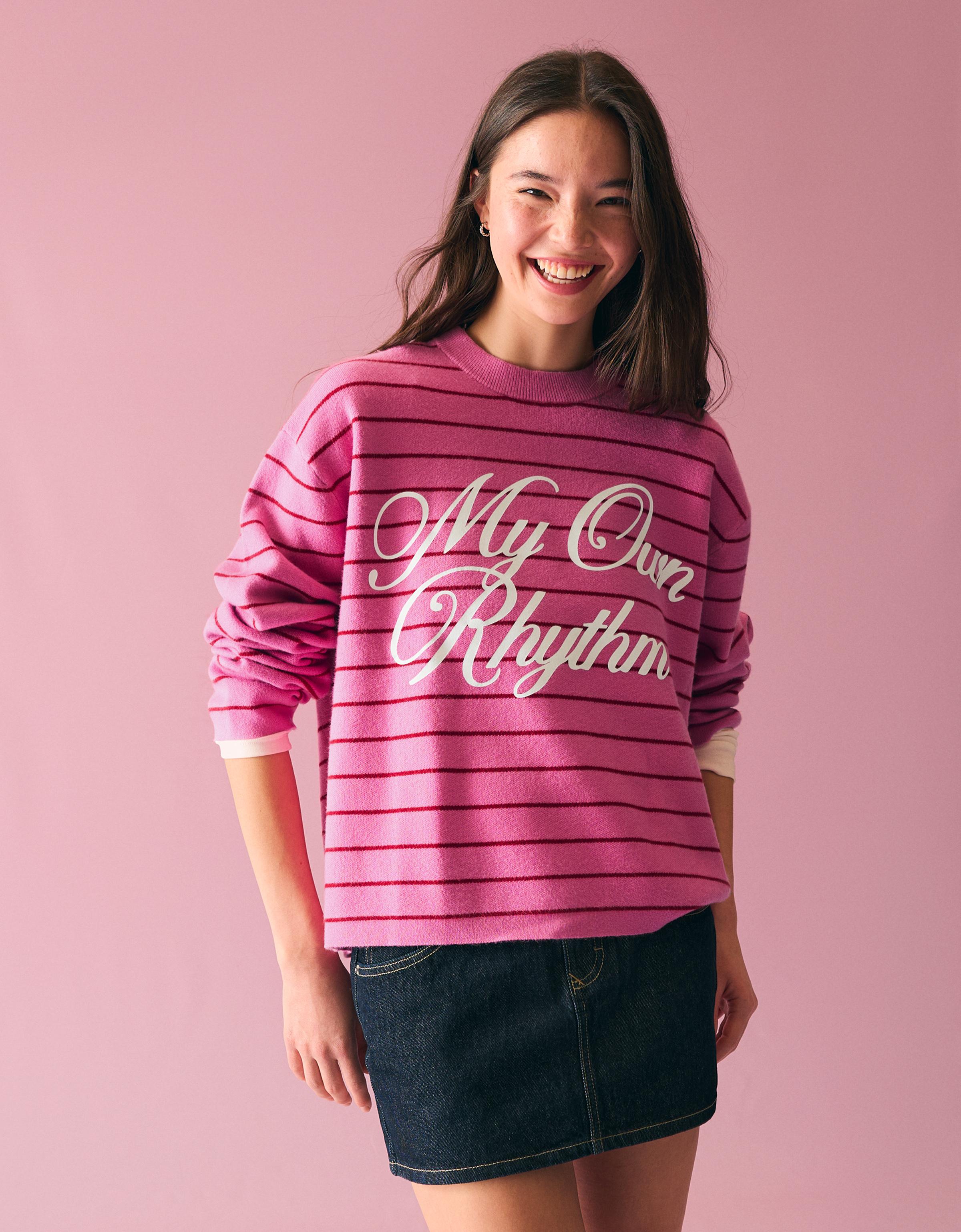 Striped round neck jumper