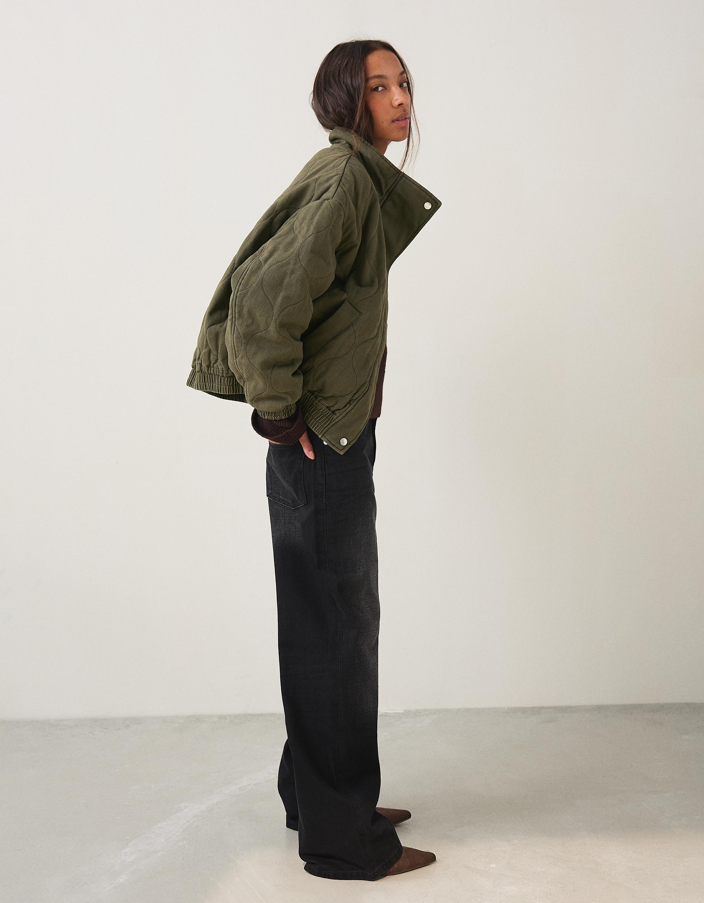 Washed effect jacket — Khaki