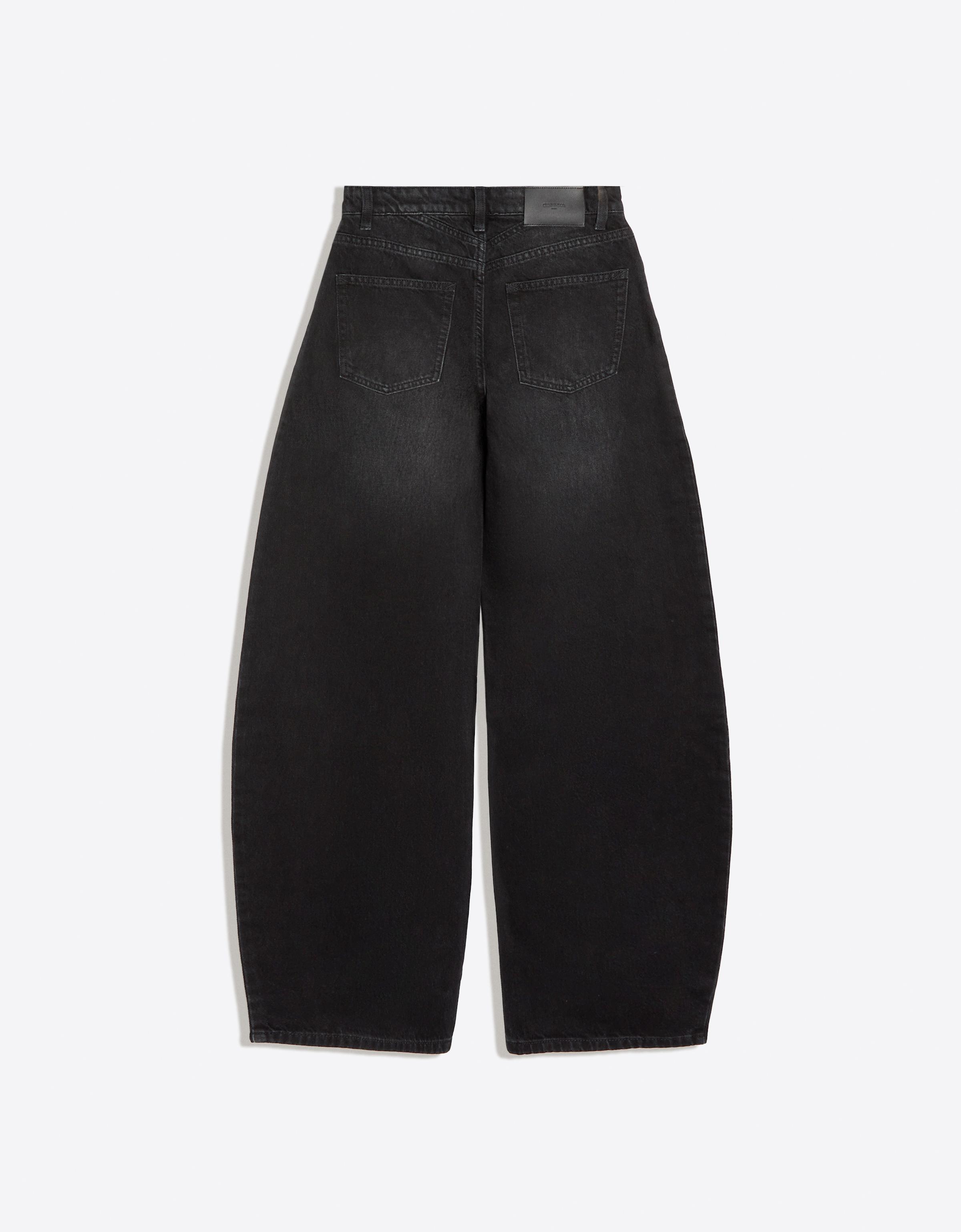 High-waist barrel jeans — Black