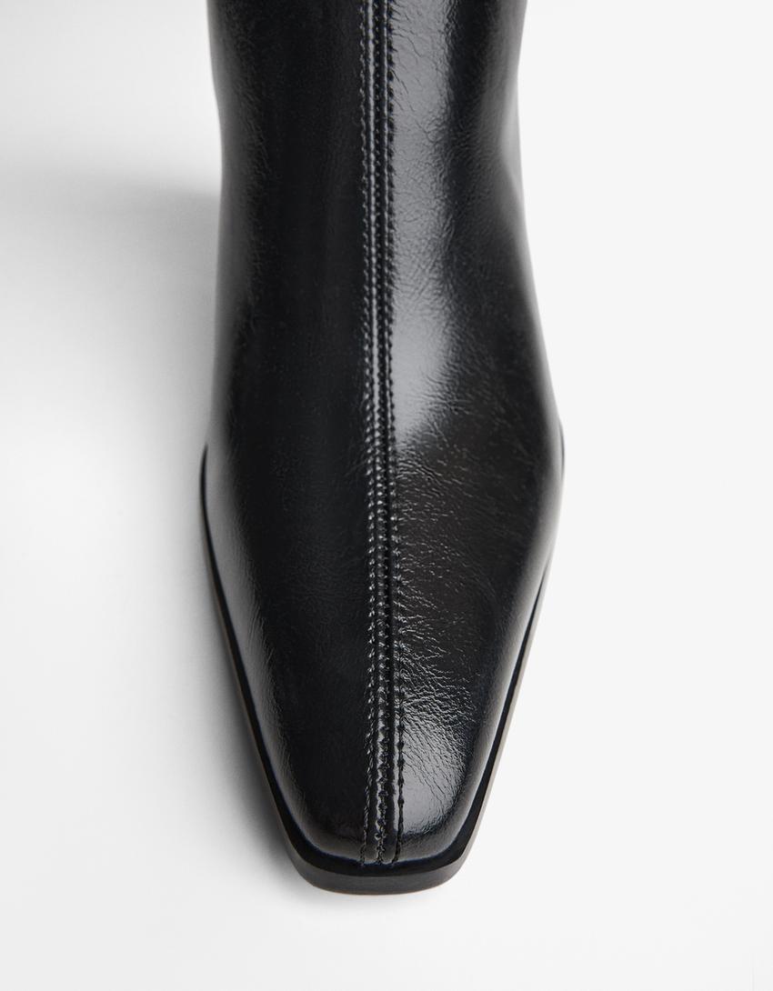 Bottines à talon large-Noir