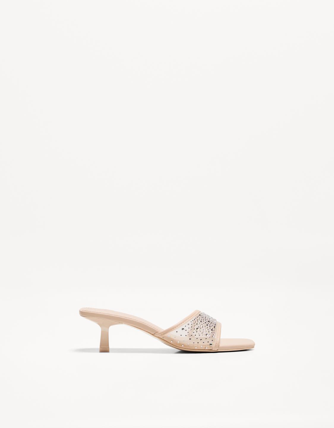 Sandales talon kitten heel mesh