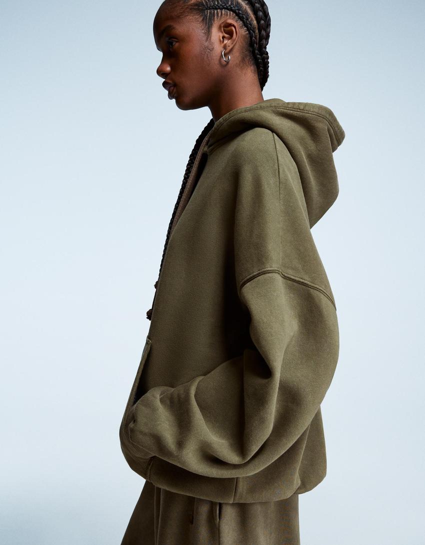 Oversized hoodie-Kaki-0