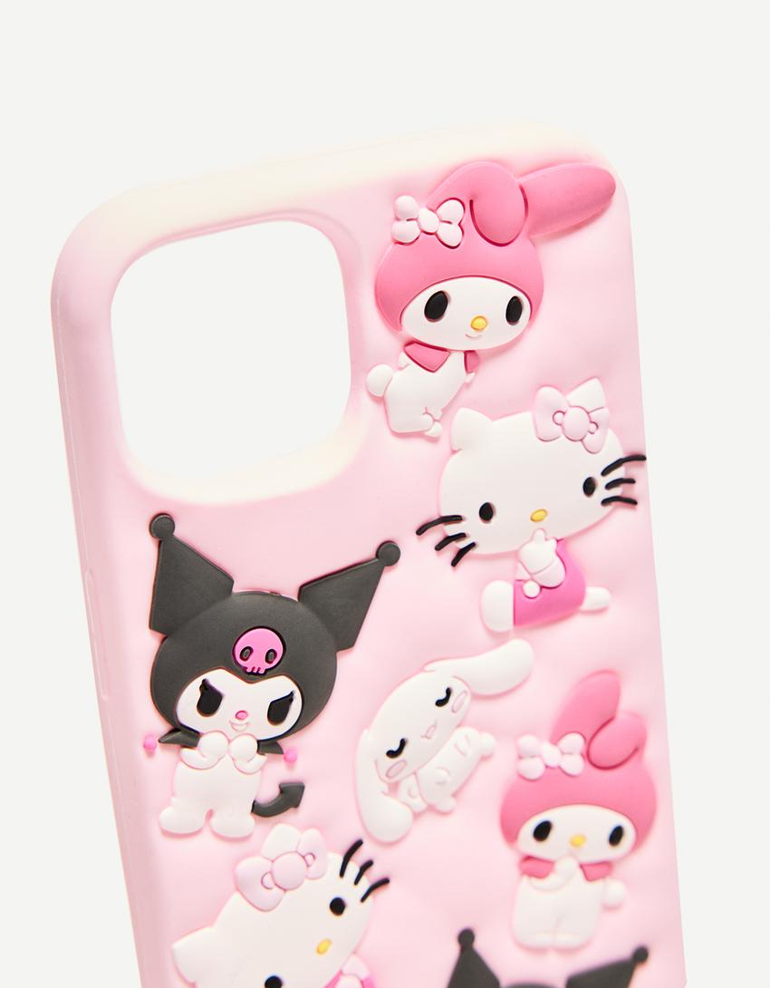 Hello Kitty & Friends desenli iPhone kılıfı-Pembe-2
