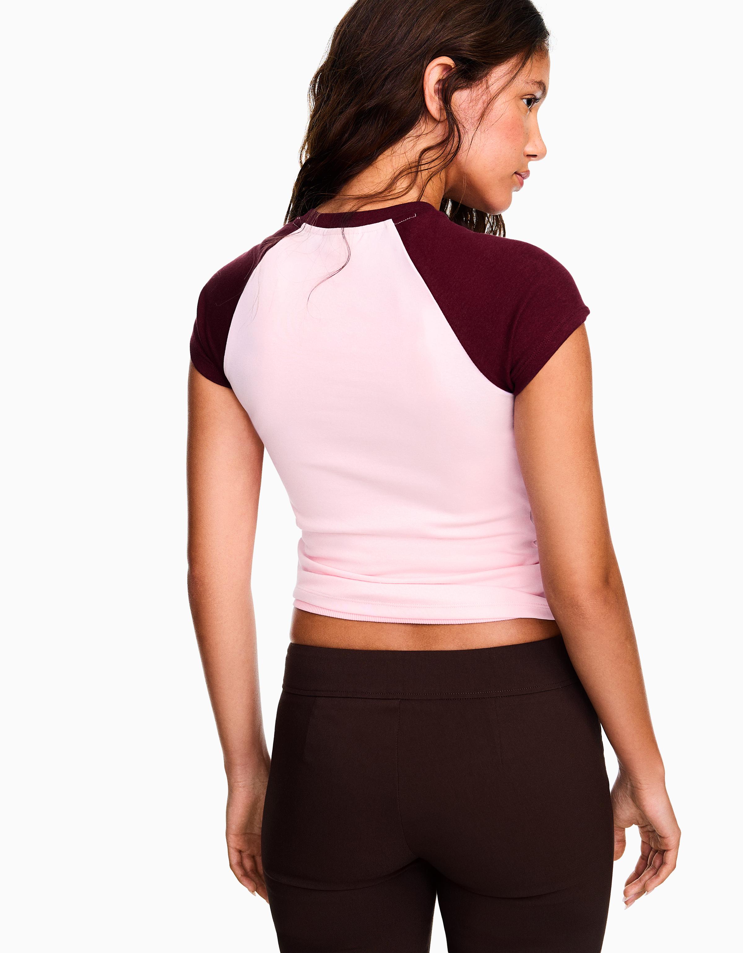 Fitted raglan T-shirt — Pink