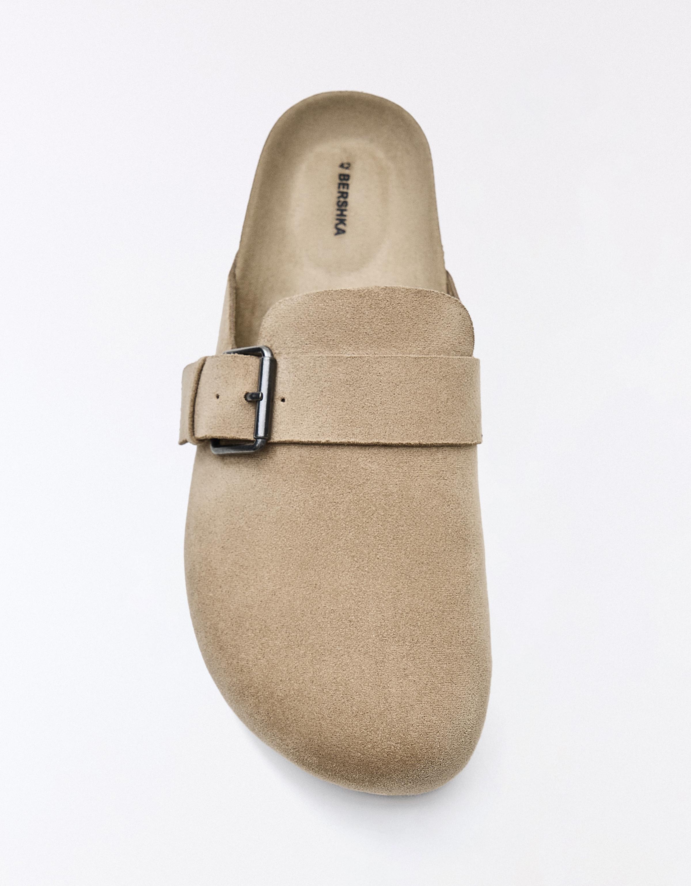 Clogs with buckle detail — TAUPE