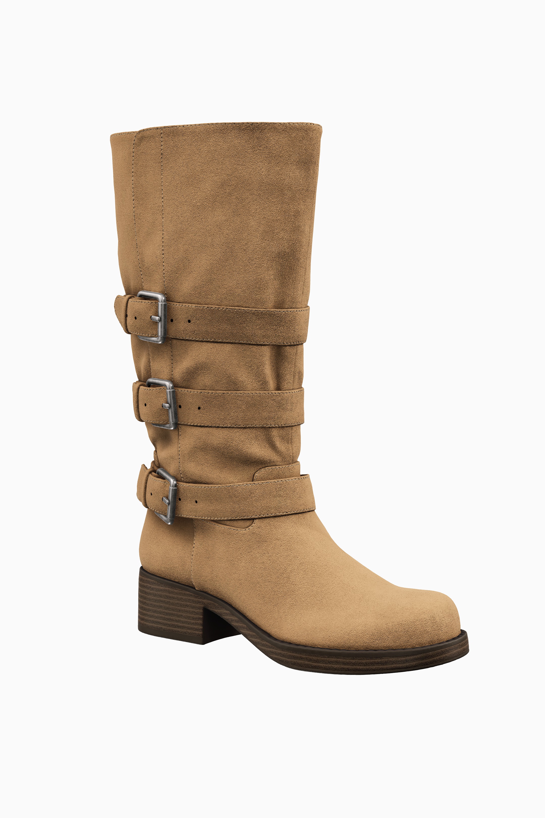 BOTTES BIKER À BOUCLES-Beige-4