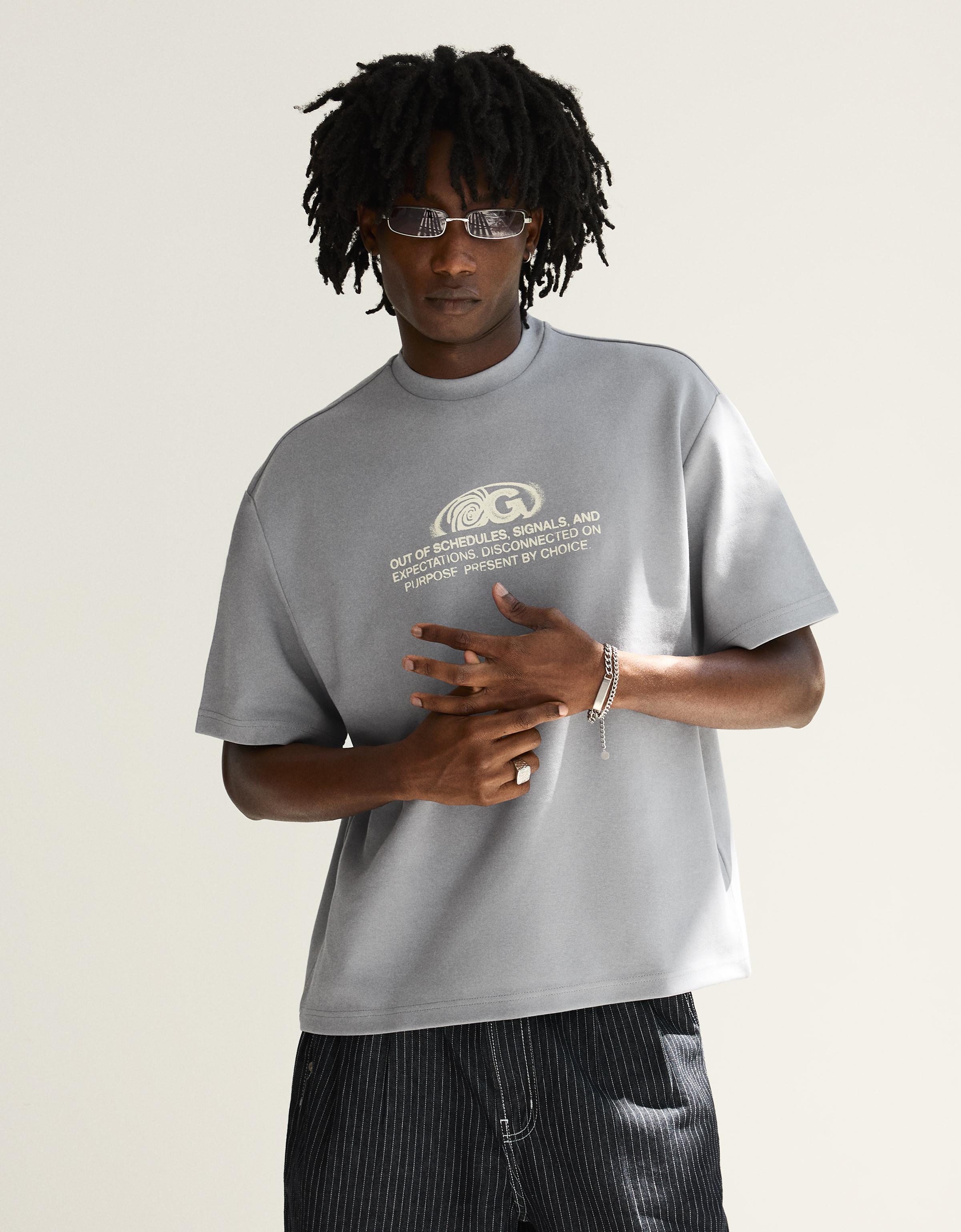Relaxed fit printed T-shirt — Grey