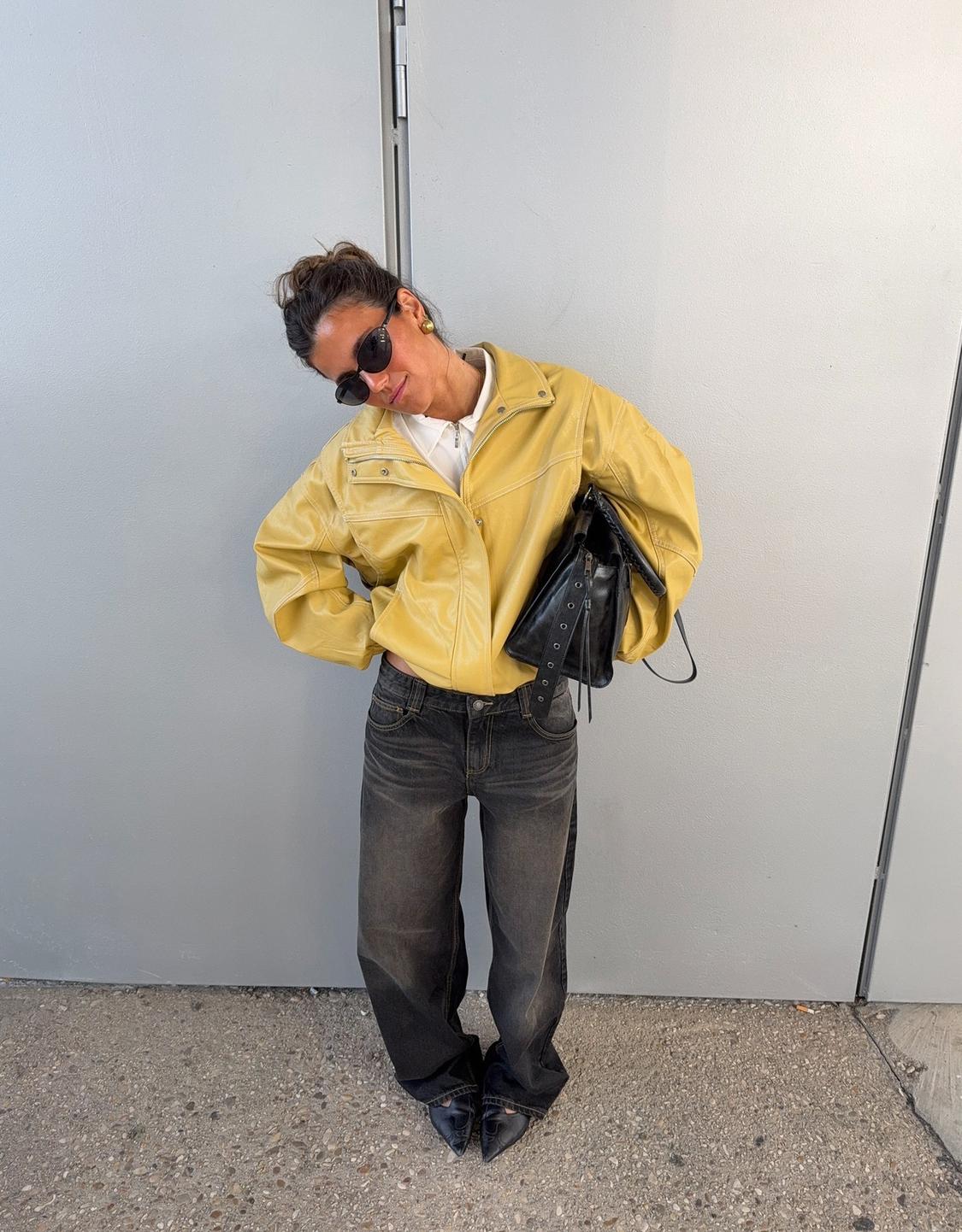 Faux leather oversize jacket