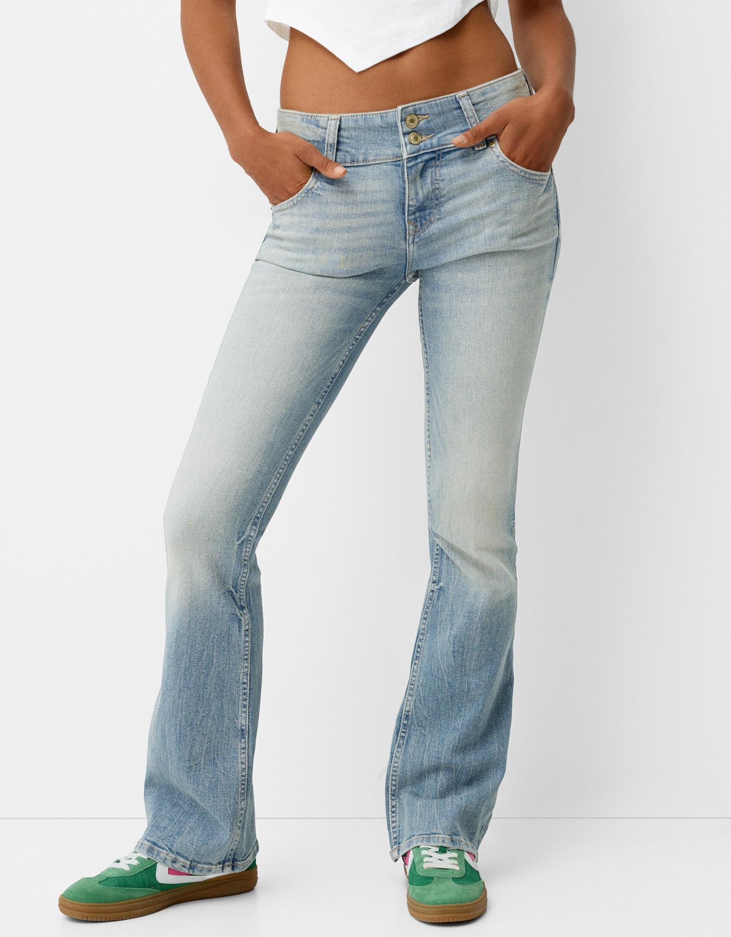 Bershka Jeans Bootcut Low Waist Mujer 46 Azul Lavado