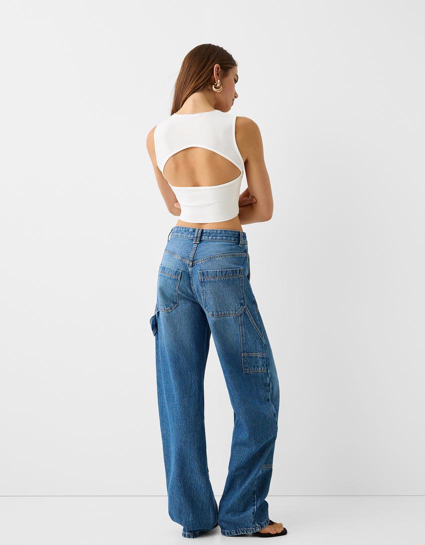 Débardeur bord-côte imprimé-Écru-1