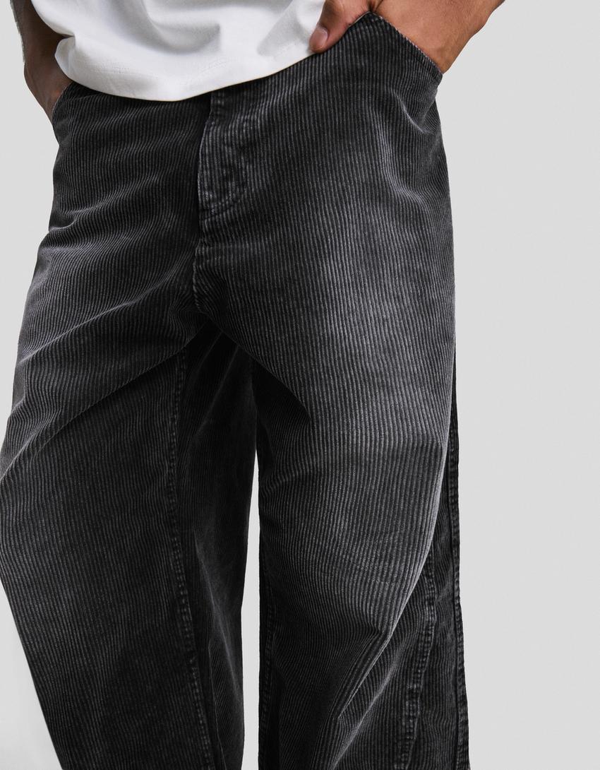 Super Baggy Cordhose-Dunkelgrau
