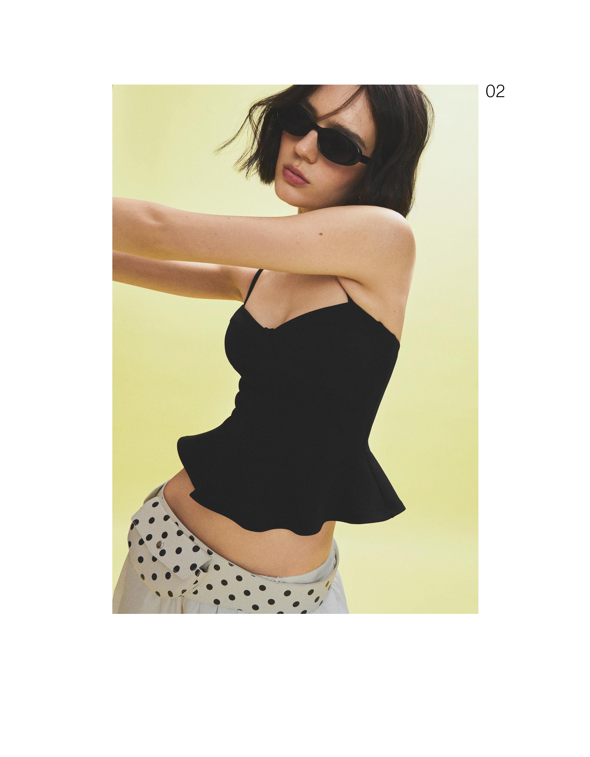 Peplum corset top — Black