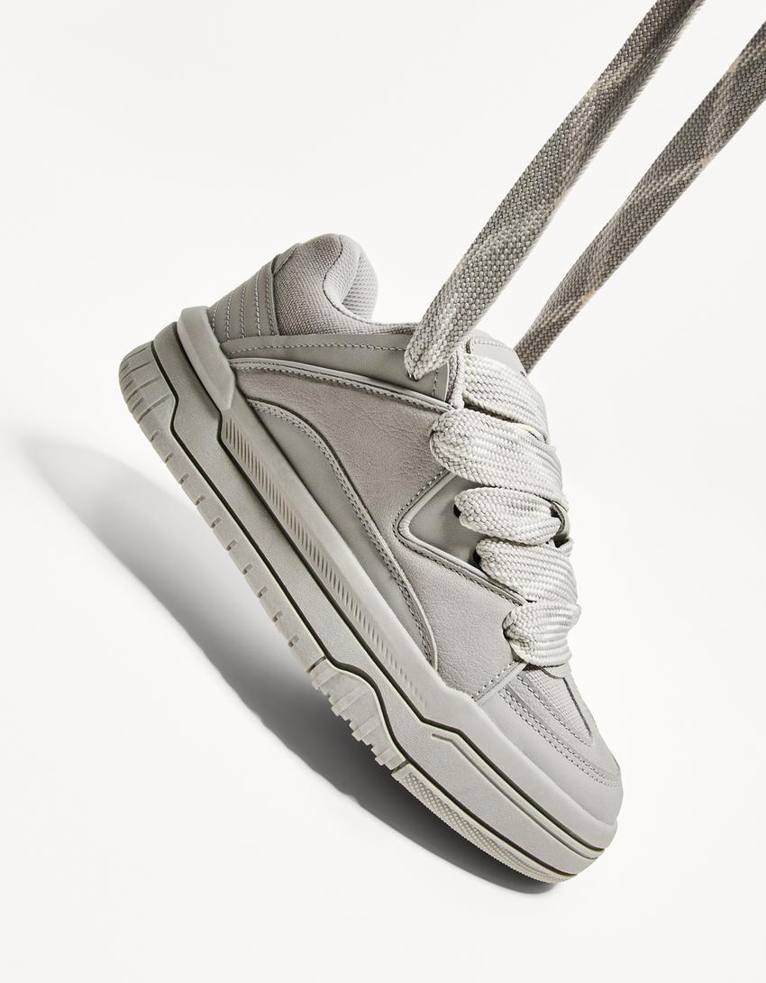 Chunky skater sneakers-Grey-2