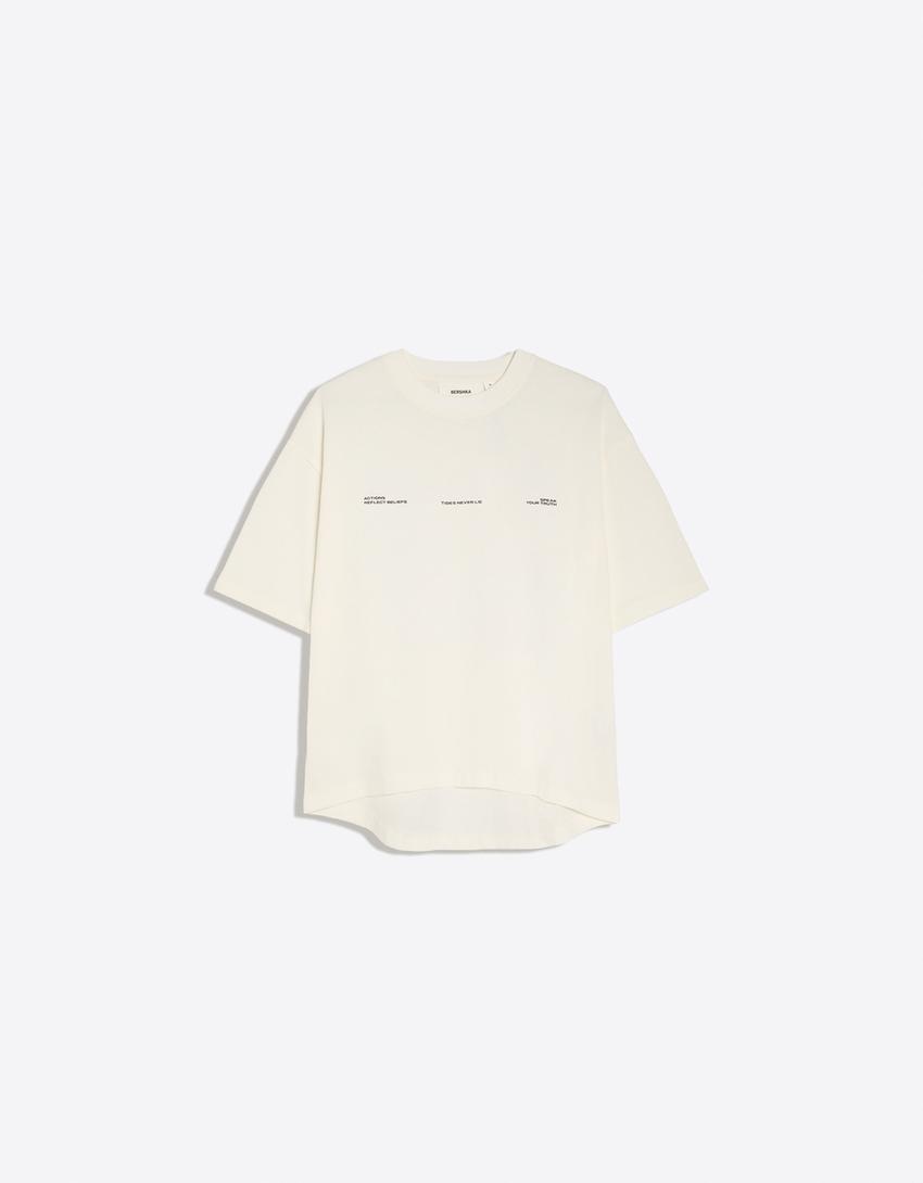 Camiseta oversize print-Crudo