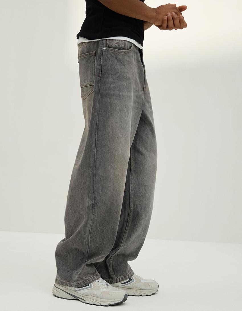 Jeans super baggy-Gris