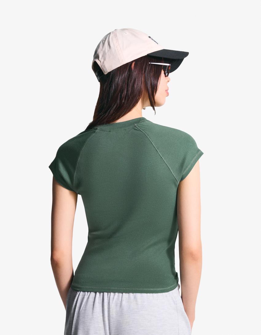 T-shirt manches courtes imprimé-Vert