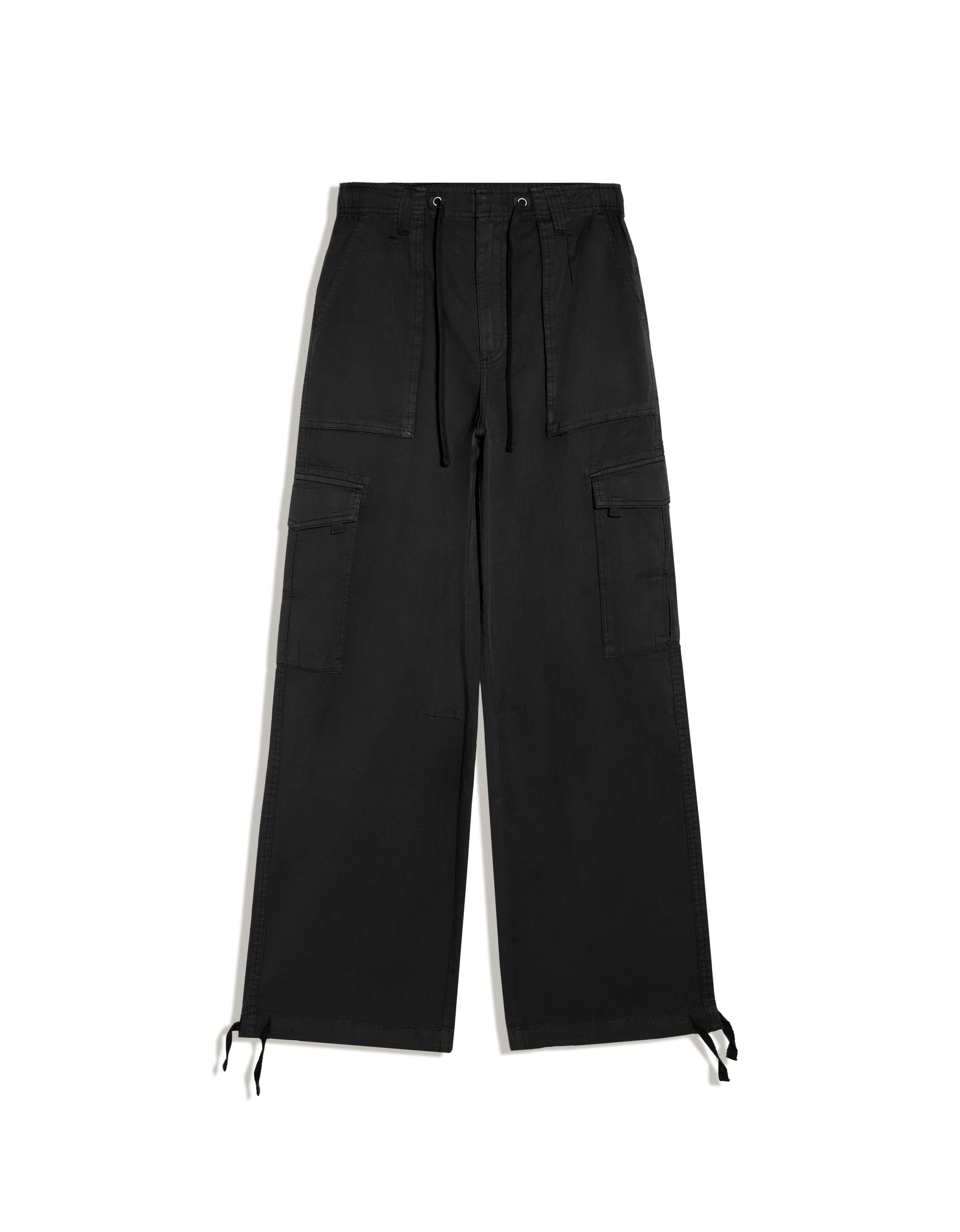 Parachute cargo trousers — Black