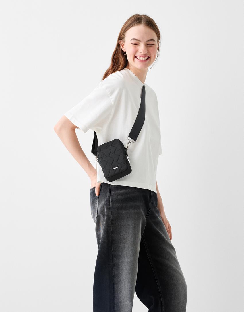 Denim mobile phone bag-Black