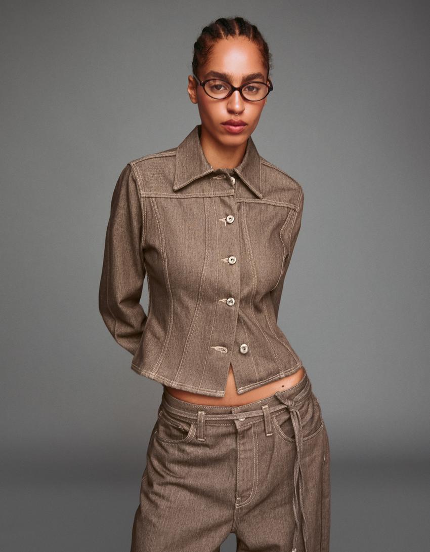 Veste en jean-Marron