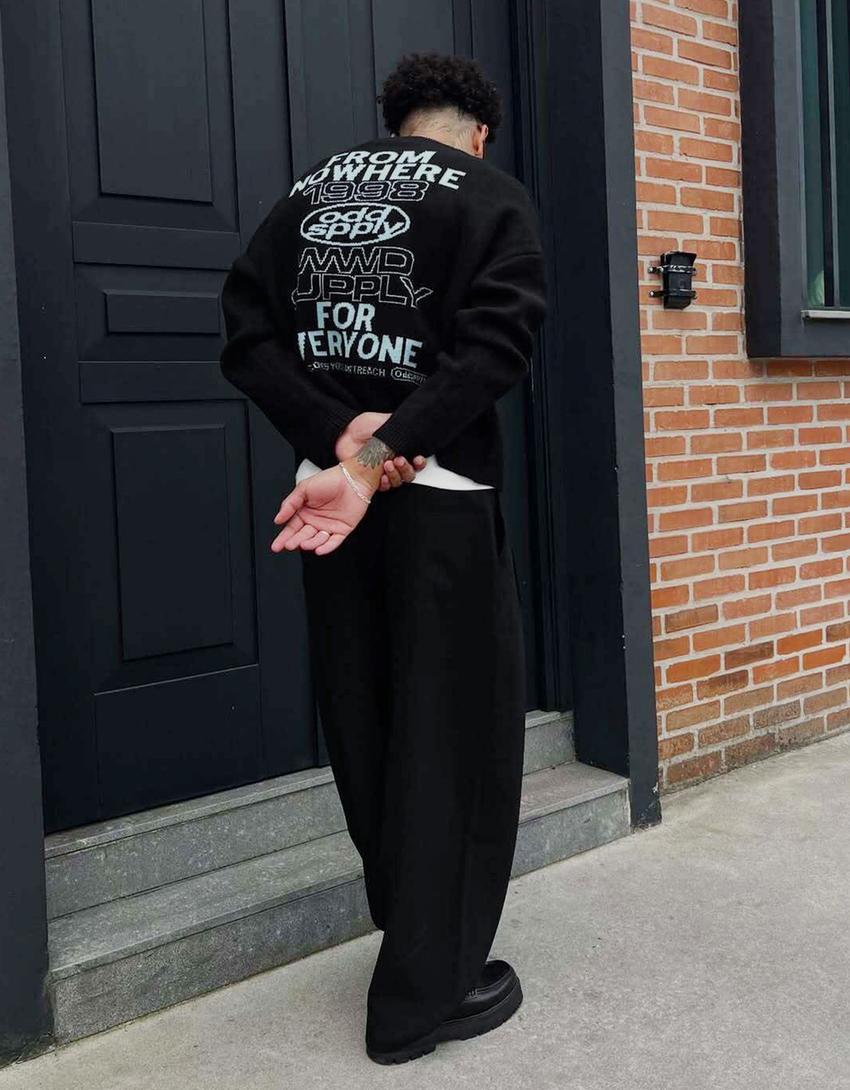 Pull jacquard imprimé