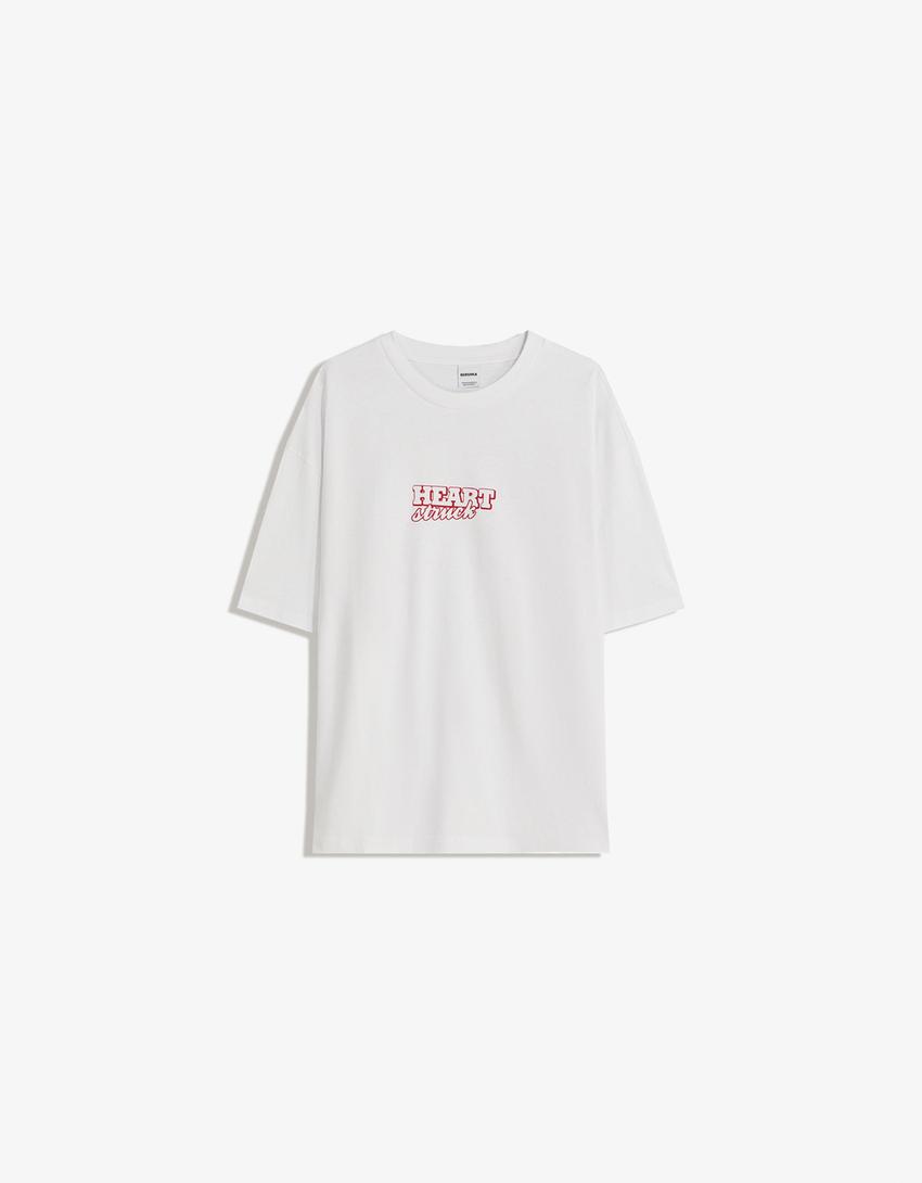 Kortærmet T-shirt med print-Hvid-4