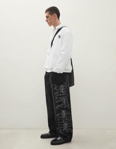 Baggy jeans with star patches — Black 1