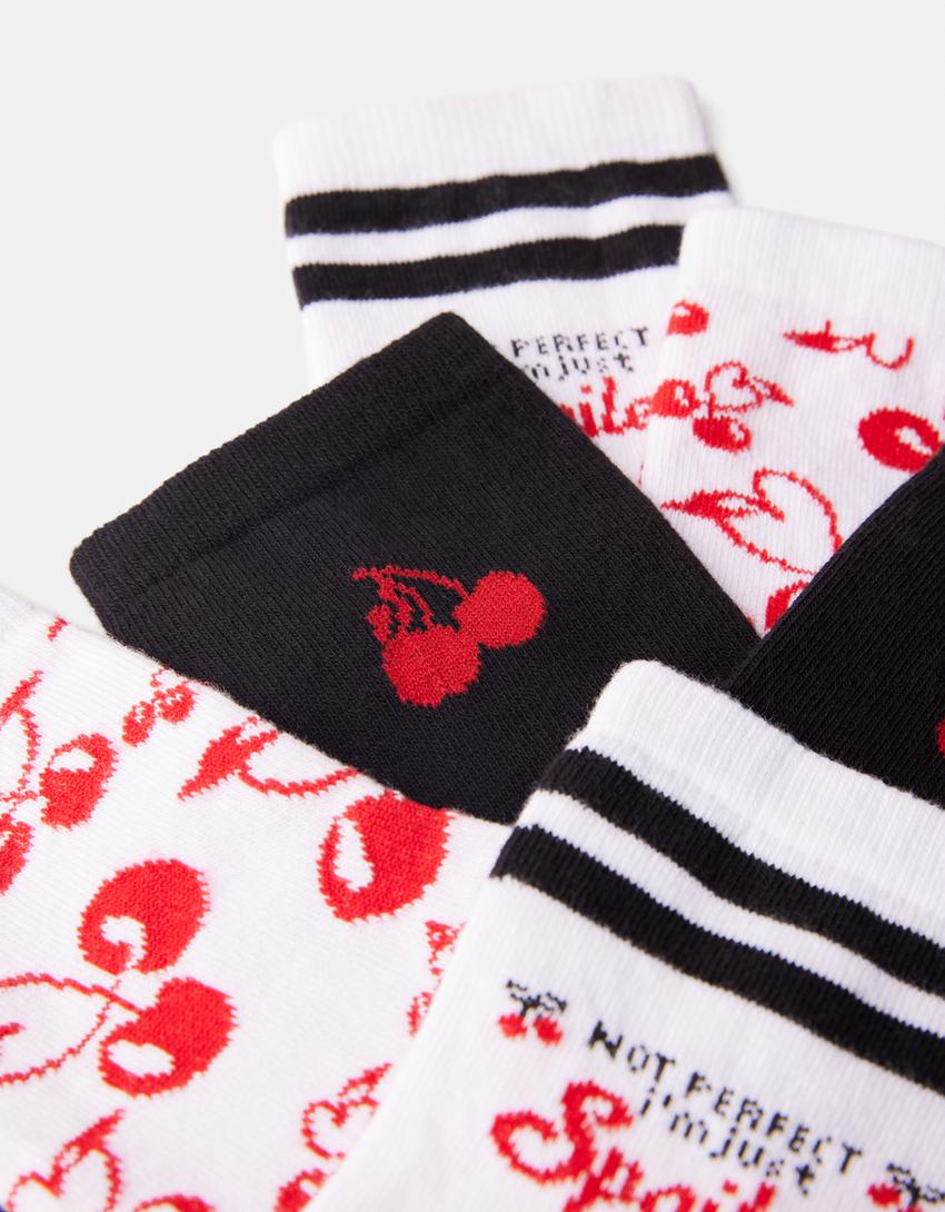 حزمة من 3 ازواج جوارب بطبعة-أسود-2