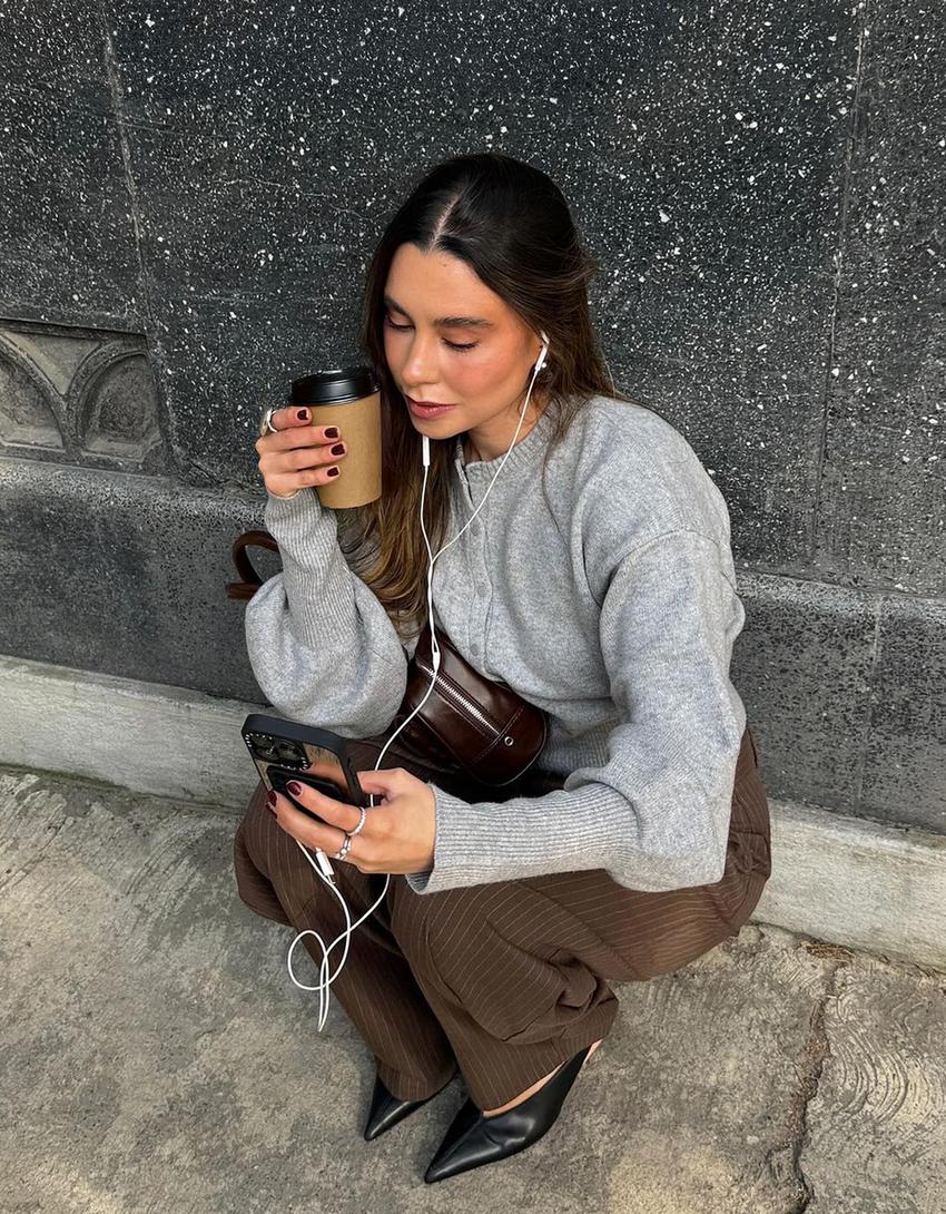 Tailored trousers-Brown