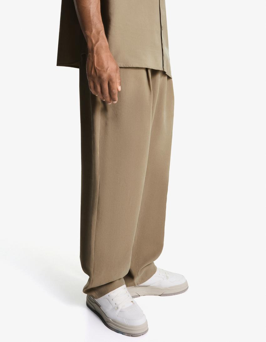 Pantalon baggy fit jogger fit-Taupe-2