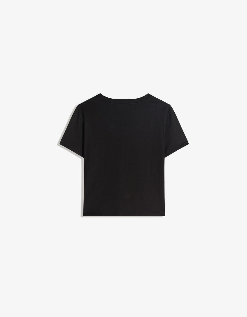 Short sleeve printed T-shirt-Grey