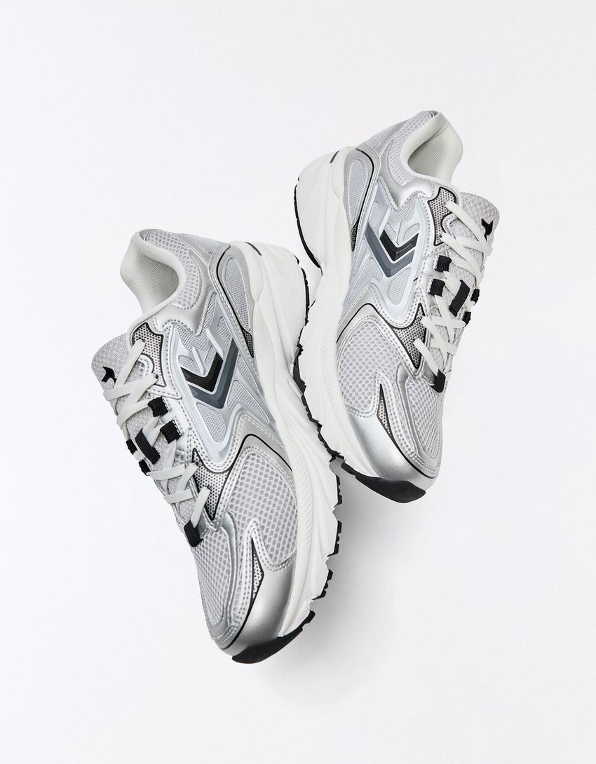Multi-piece trainers-Grey