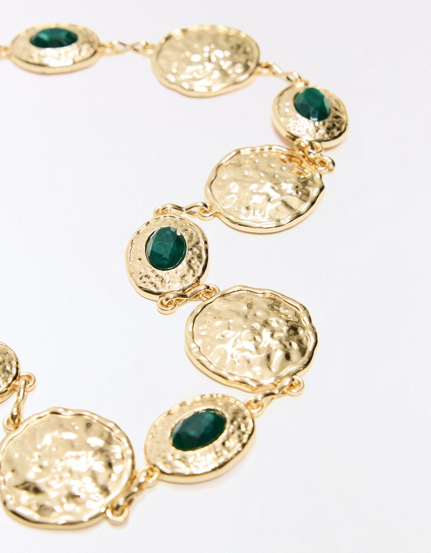 Rhinestone chain belt-Gold