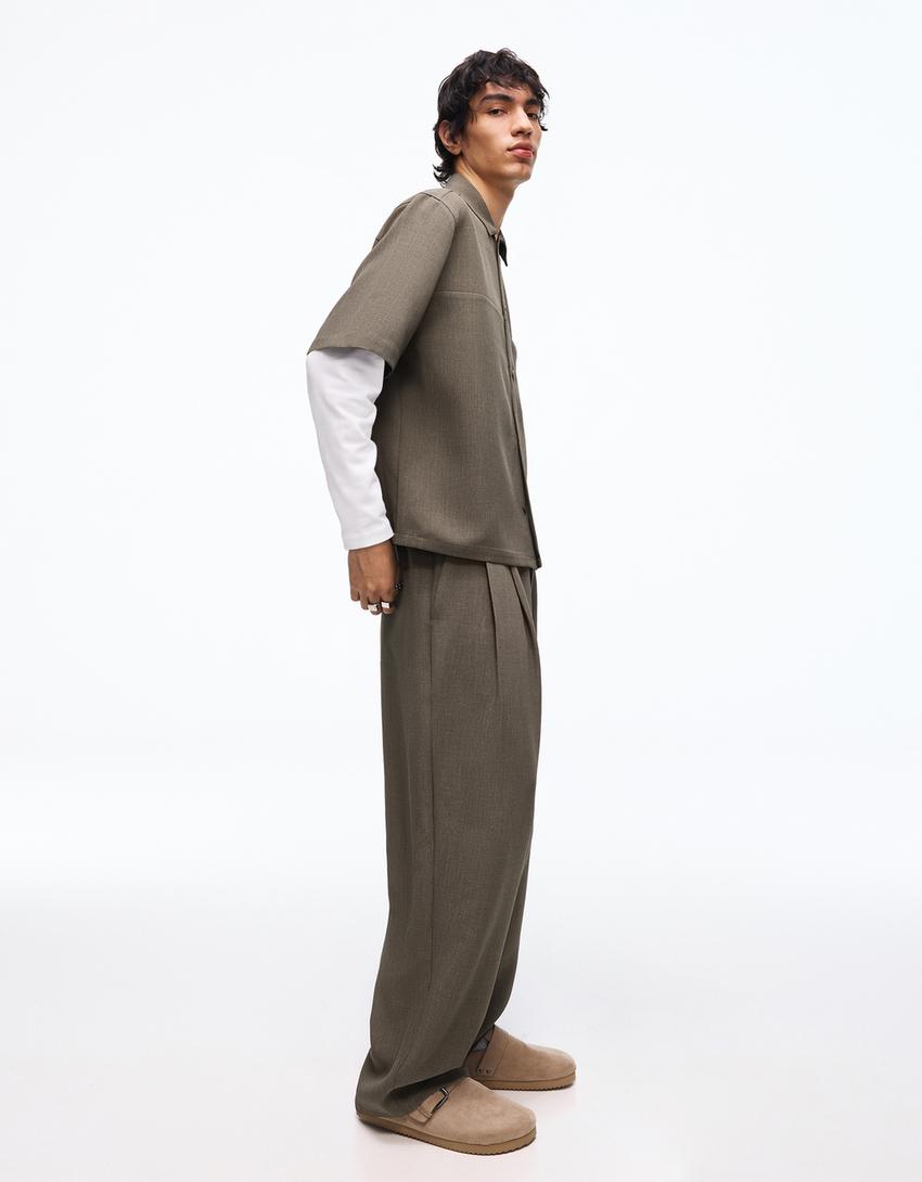 Pantalon super baggy tailoring-Kaki