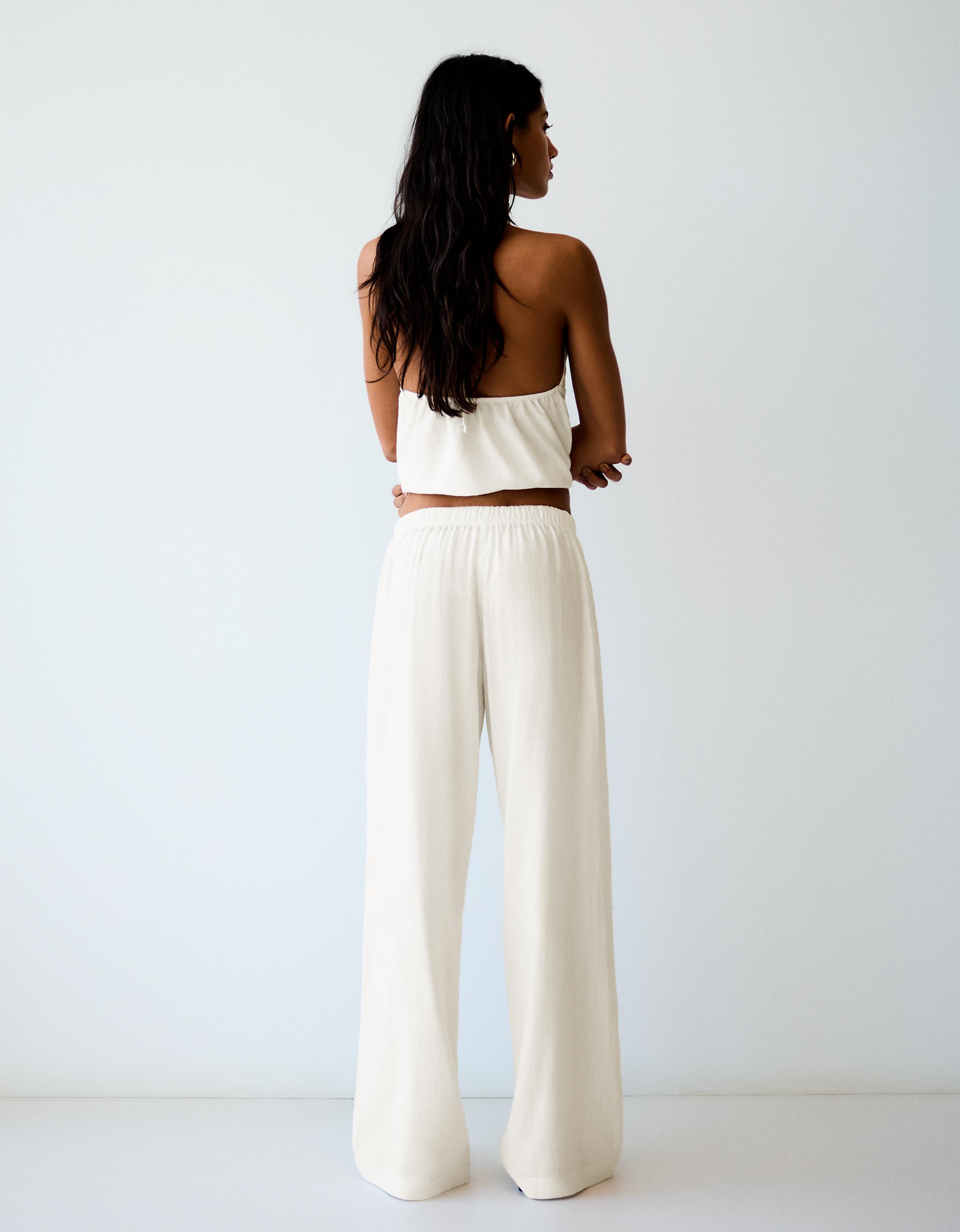 Linen halter top — Off white