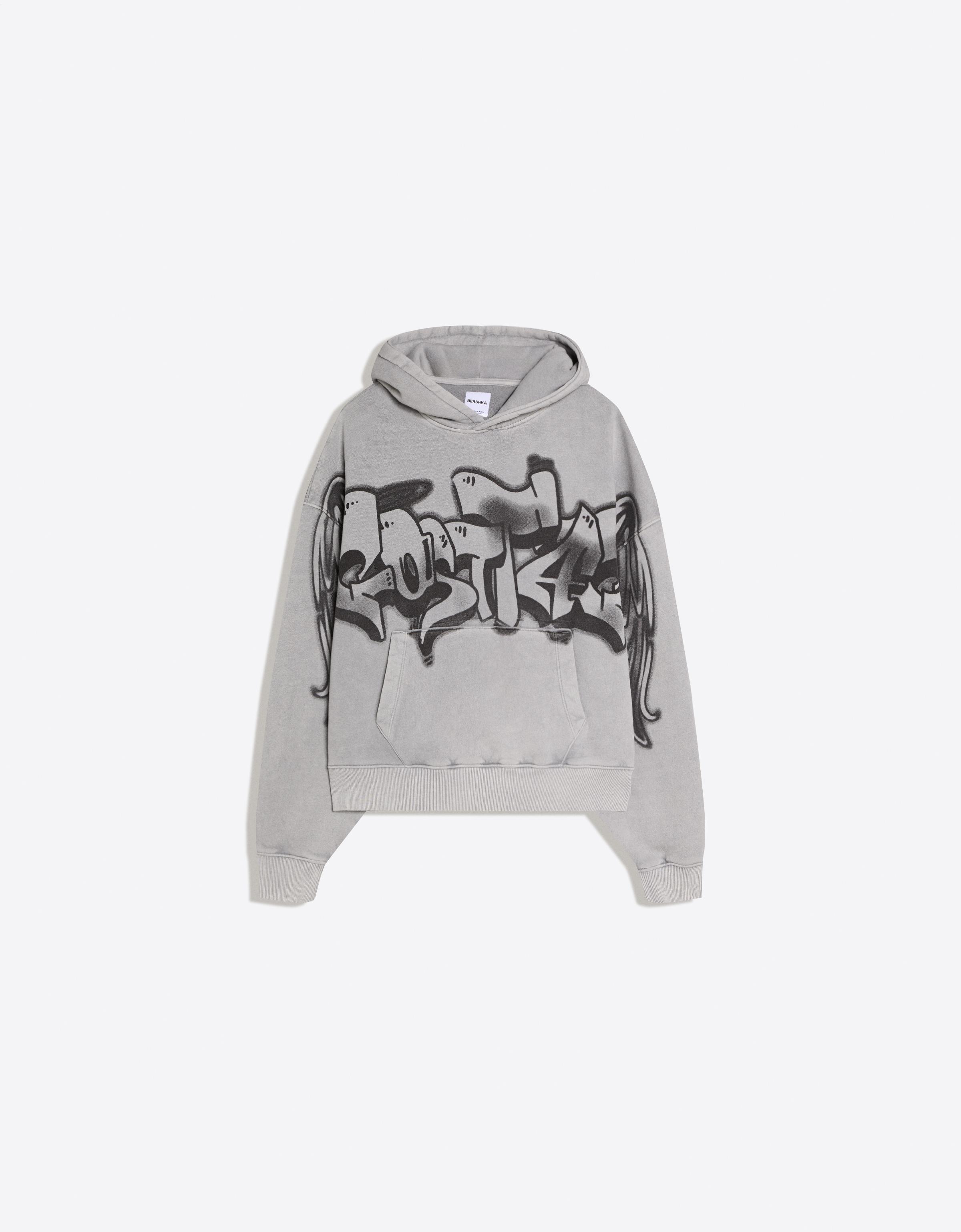 Baskılı kapüşonlu sweatshirt - Görsel 8