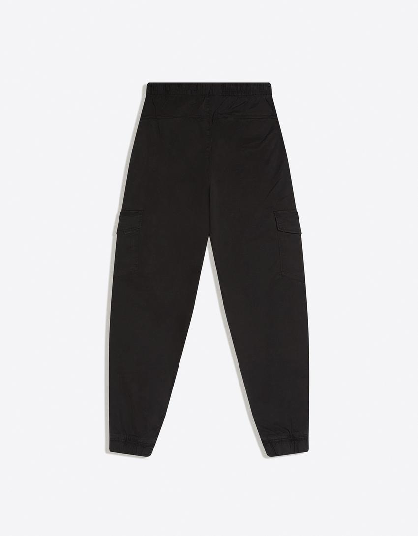 Pantalon jogger fit cargo-Noir