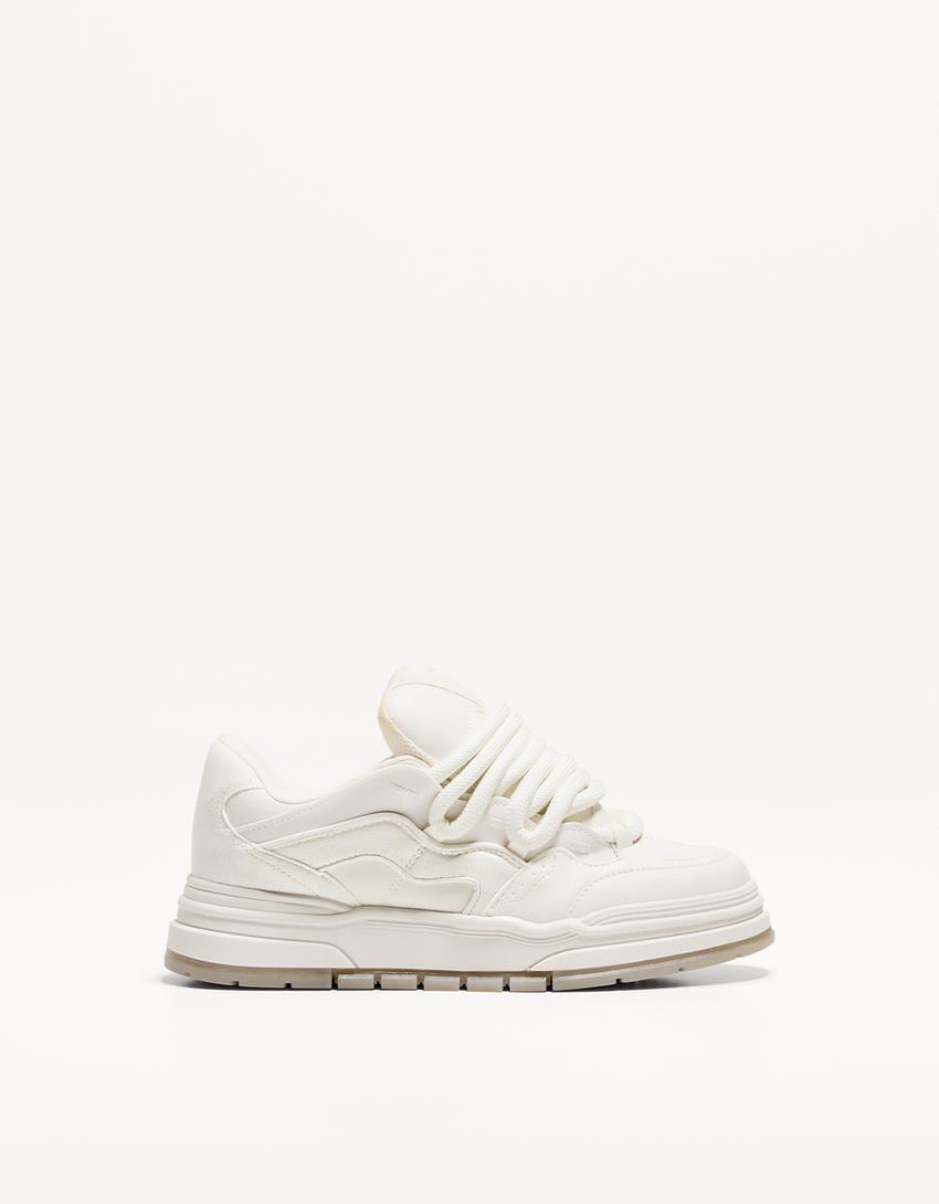 Chunky skater sneakers-Wit