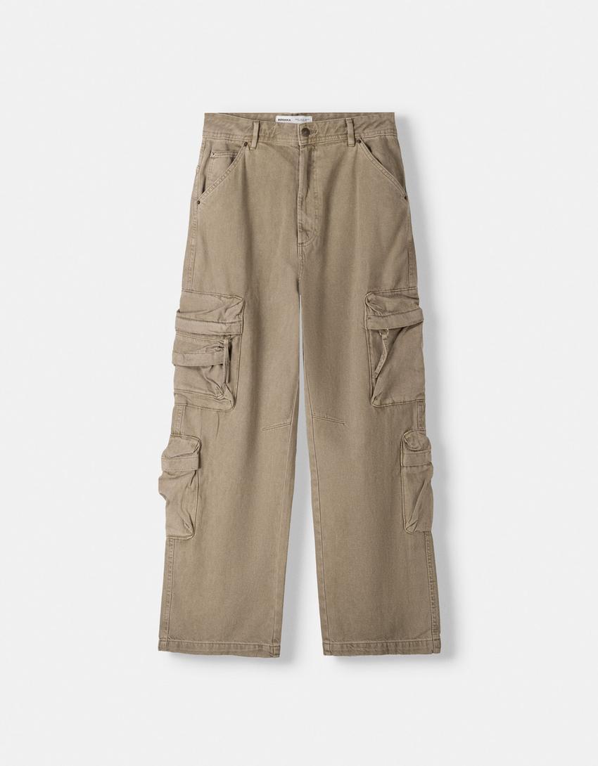 Multi cargo Baggy Trousers Men Bershka multi-cargo-baggy-trousers-men-bershka
