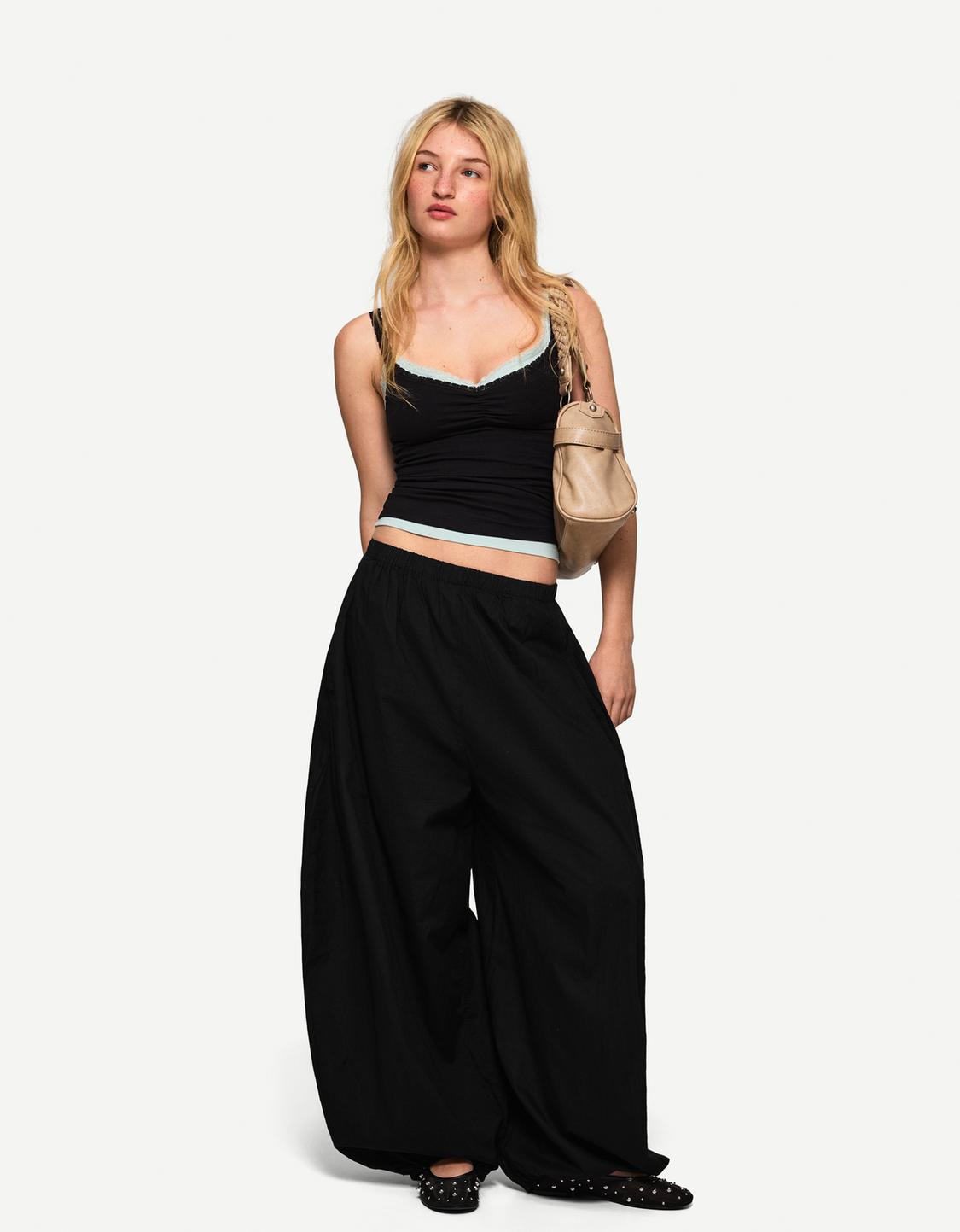 Sarouel trousers with elasticated waistband