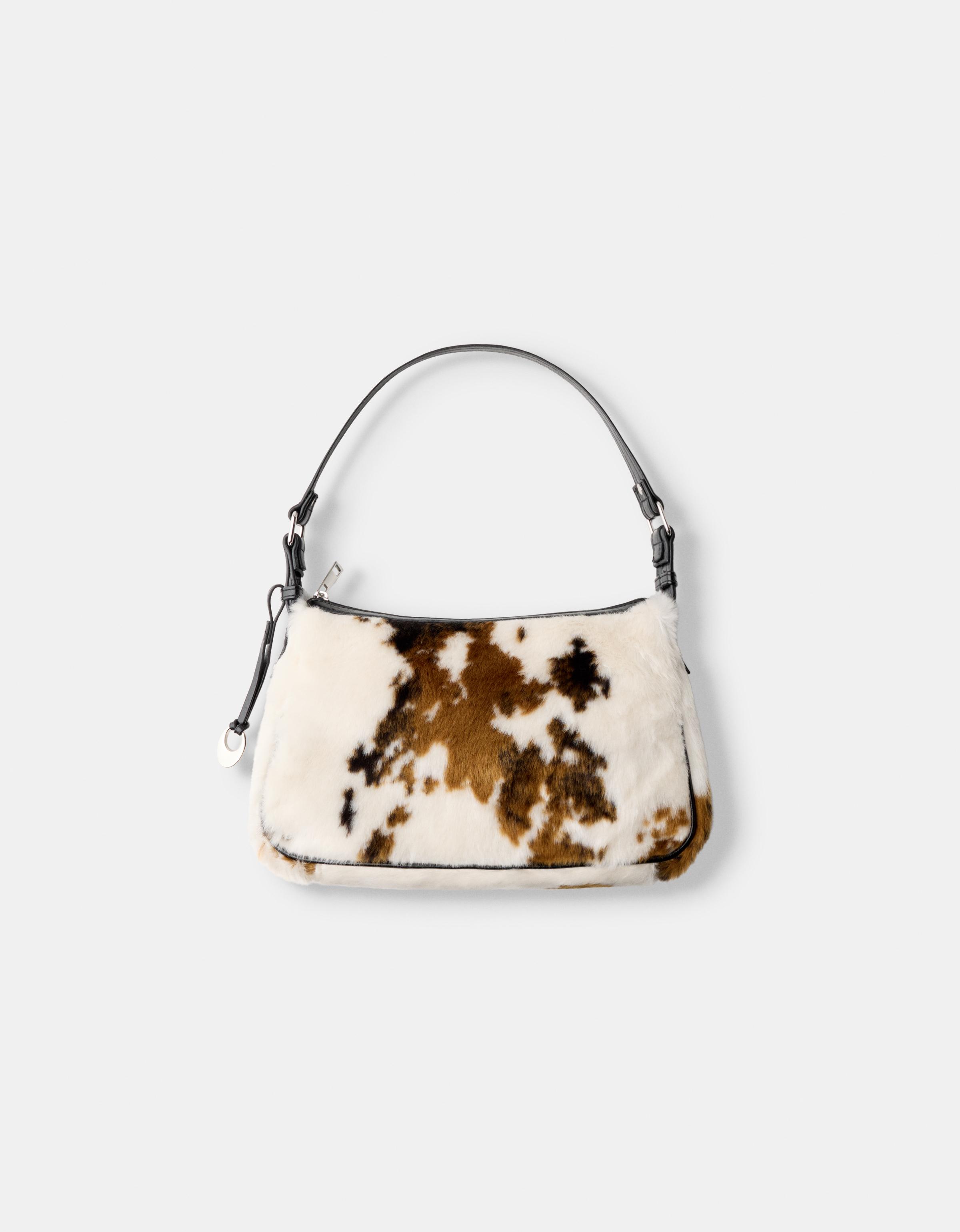 Bershka Tasche Aus Fell Mit Animalprint Damen Rohweiß